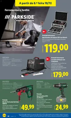 Pré-visualização Parkside Martelo Perfurador Burilador 1050 W, Indicado para trabalhar em cimento, pedra, metal ou madeira. Punho dianteiro giratório em 360° válido de 15.12.2025 | Página: 20