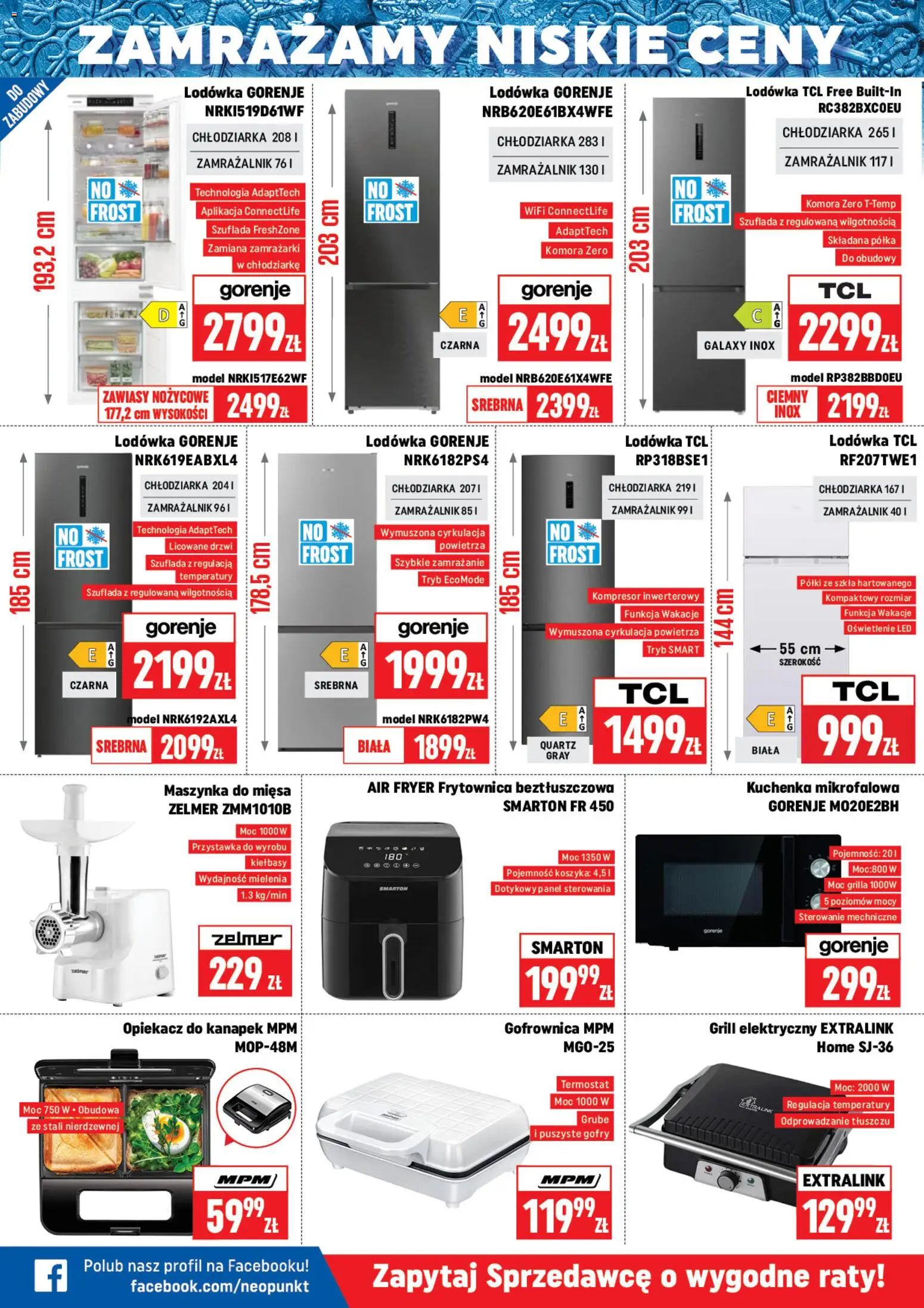 Neopunkt Gazetka od 05.01.2026 | Strona: 5 | Produkty: Lodówka, Kuchenka, Gofrownica, Półka