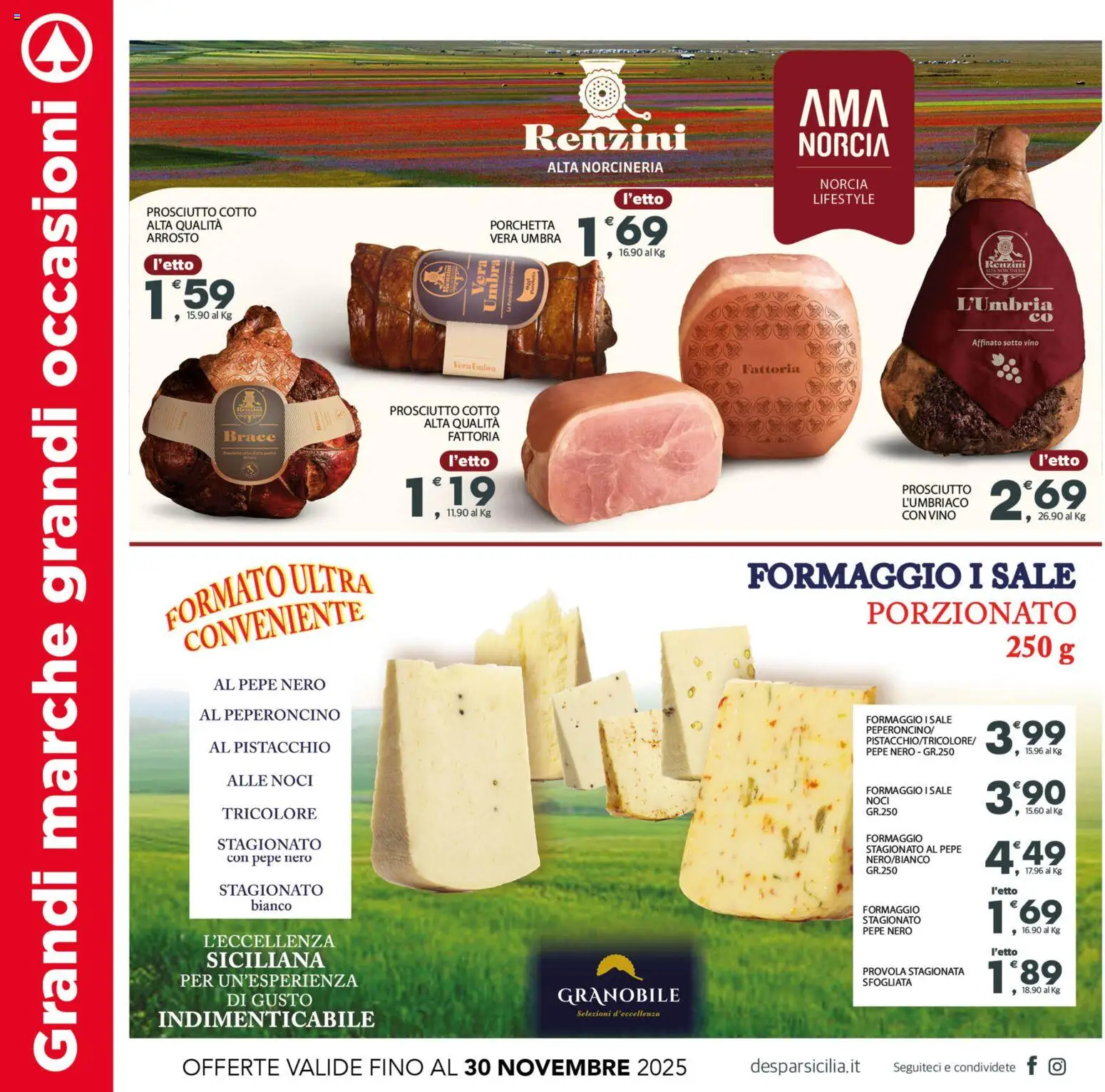 Volantino Despar del 12.11.2025 | Pagina: 6 | Prodotti: Prosciutto Cotto, Sale, Pepe, Vino