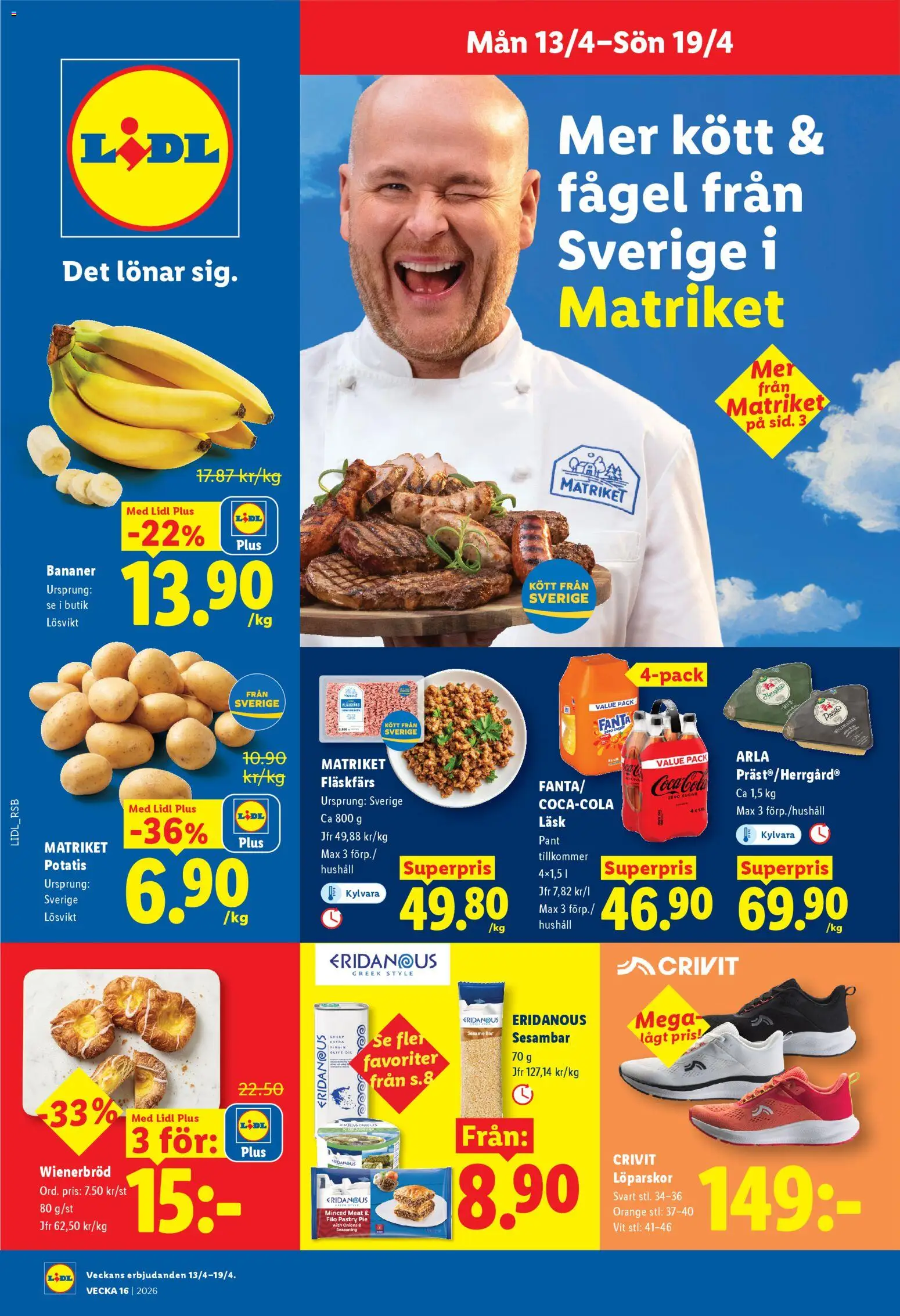Lidl reklamblad aktuell från 13.04.2026 | Sida: 1 | Produkter: Fanta, Bananer, Potatis