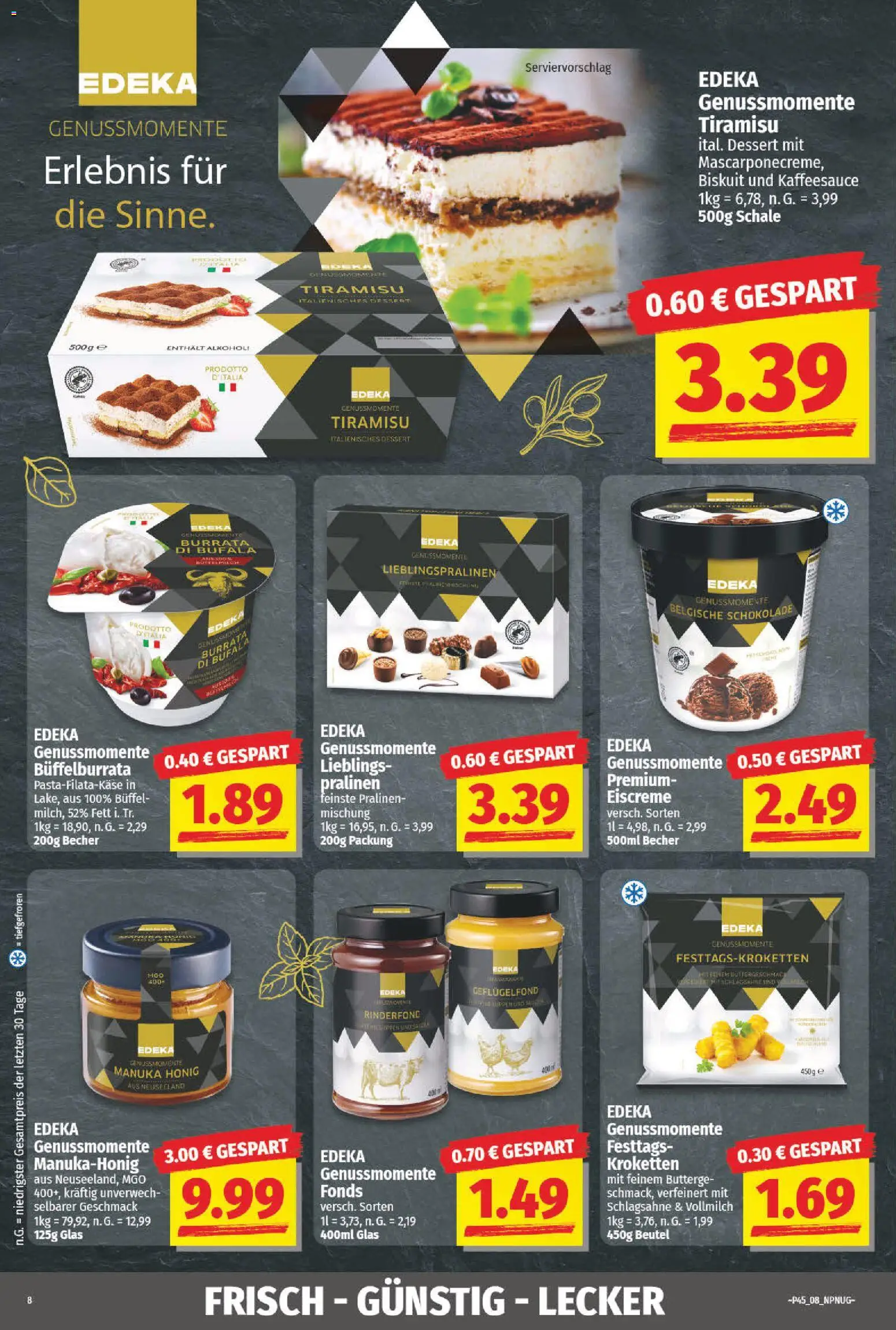 NP Discount Prospekt 	 – gültig ab 03.11.2025 | Seite: 8 | Produkte: Schokolade, Eiscreme, Burrata, Imac