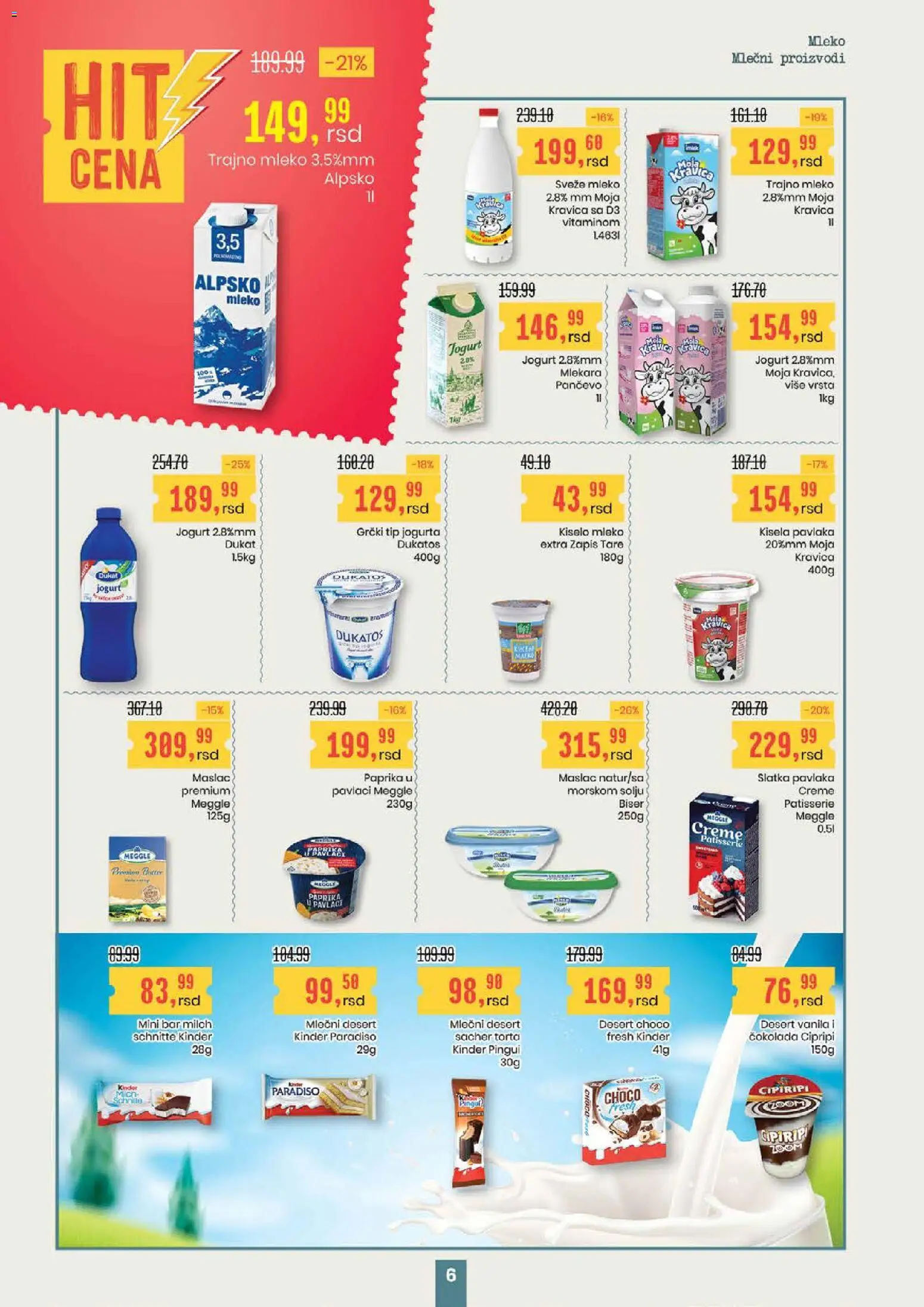 Aroma Market katalog - važi od 22.01.2026 | Strana: 6 | Proizvode: Kiselo mleko, Slatka pavlaka, Paprika u pavlaci, Torta