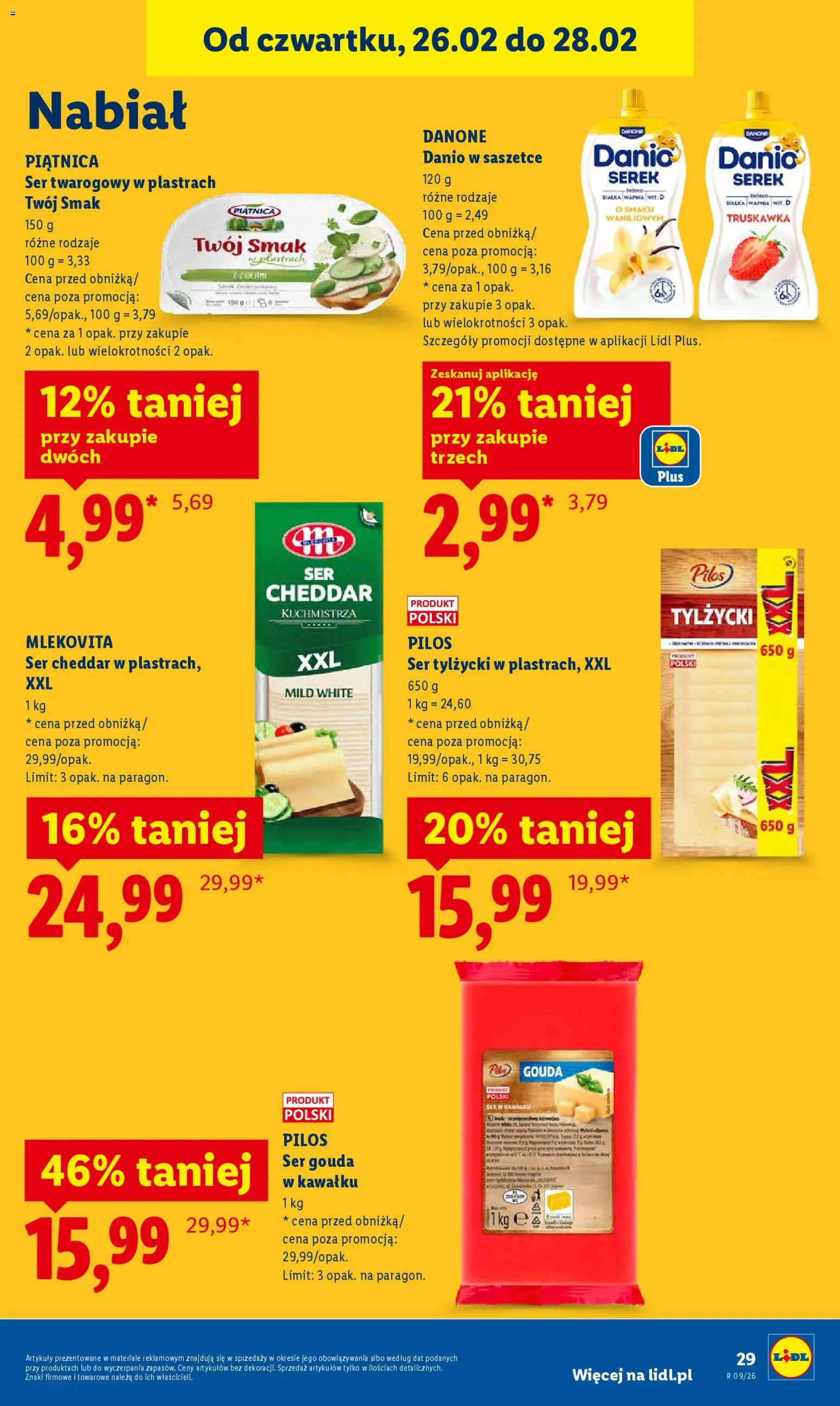 Lidl Polsko leták od 26.02.2026 | Strana: 29 | Produkty: Gouda, Cheddar