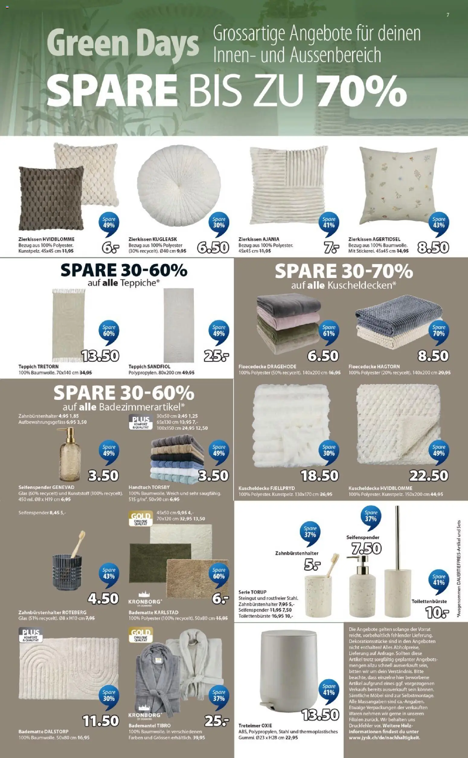 JYSK aktionen – gültig ab 31.03.2026 | Seite: 7 | Produkte: Seifenspender, Teppich, Bademantel