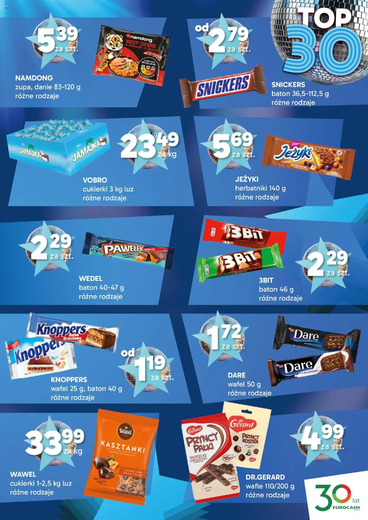 Eurocash Gazetka - Hity 30-lecia od 15.09.2025 | Strona: 3 | Produkty: Knoppers, Wafle, Baton, Wafelki