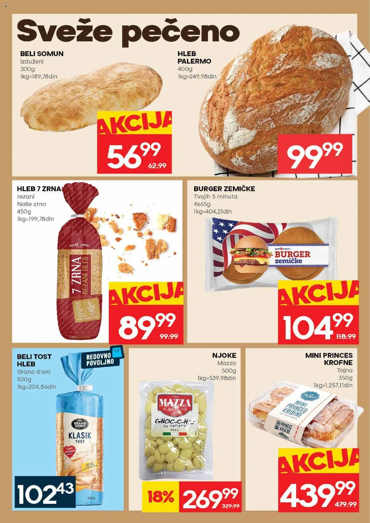 Roda katalog - važi od 16.04.2026 | Strana: 12 | Proizvode: Rezani hleb, Somun, Njoke, Burger zemičke