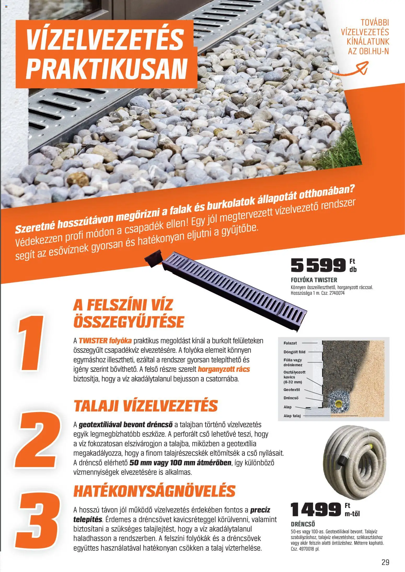 OBI akciós ujság - amely érvényes a következő dátumtól: 28.04.2026 | Oldal: 29 | Termékek: Kavics, Geotextil