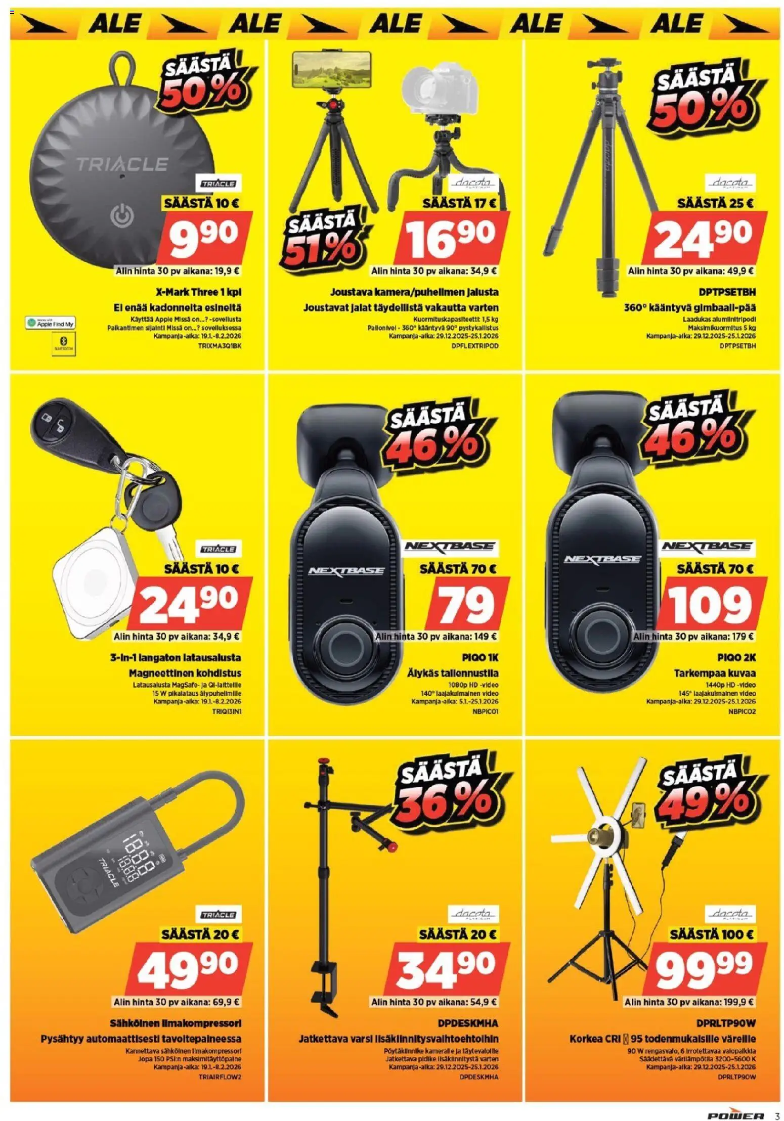 Power - POWER HINTAAN Viikon mainoslehti – voimassa 01.12.2026 alkaen | Sivu: 3 | Tuotteet: Jalusta, Video