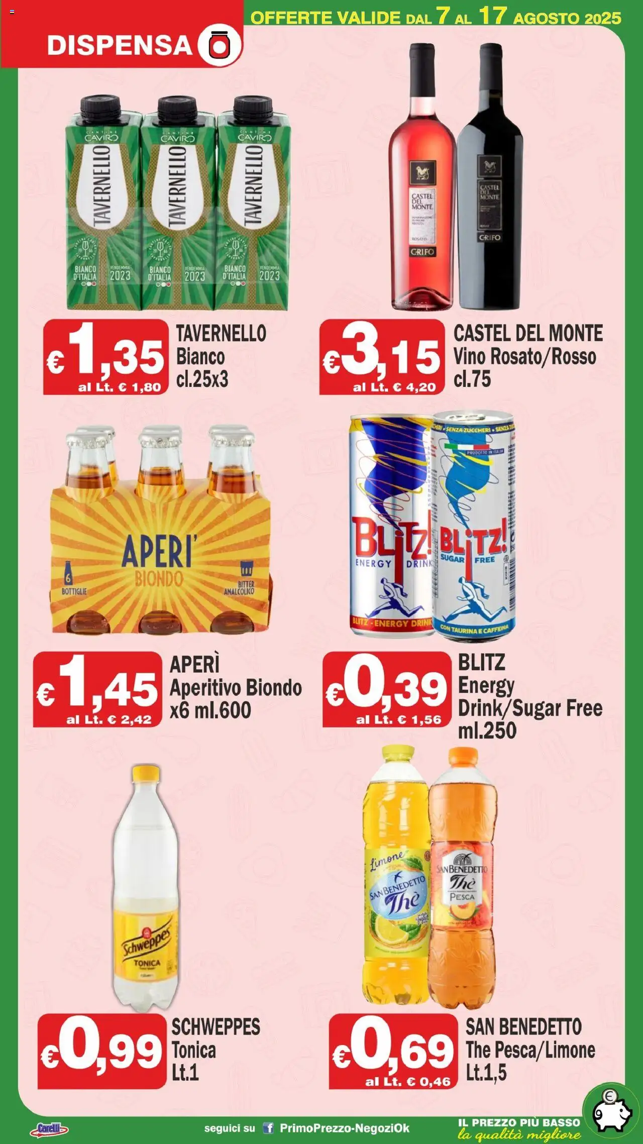 Volantino Primo Prezzo del 07.08.2025 | Pagina: 7 | Prodotti: Limone, Vino, Pesca, Aperitivo