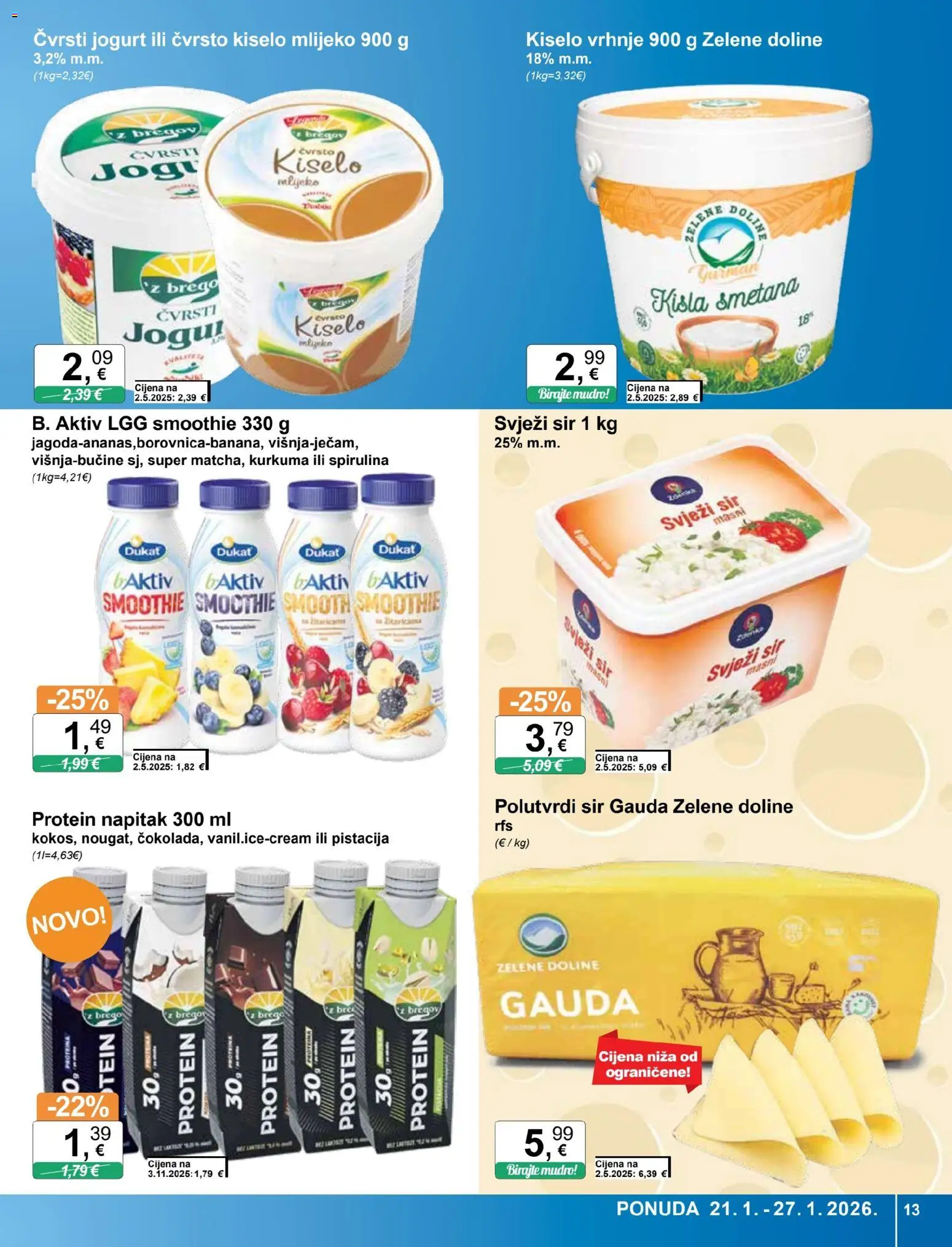 KTC katalog | vrijedi od 21.01.2026 | Stranica: 13 | Proizvodi: Gauda, Mlijeko, Kiselo vrhnje, Kurkuma