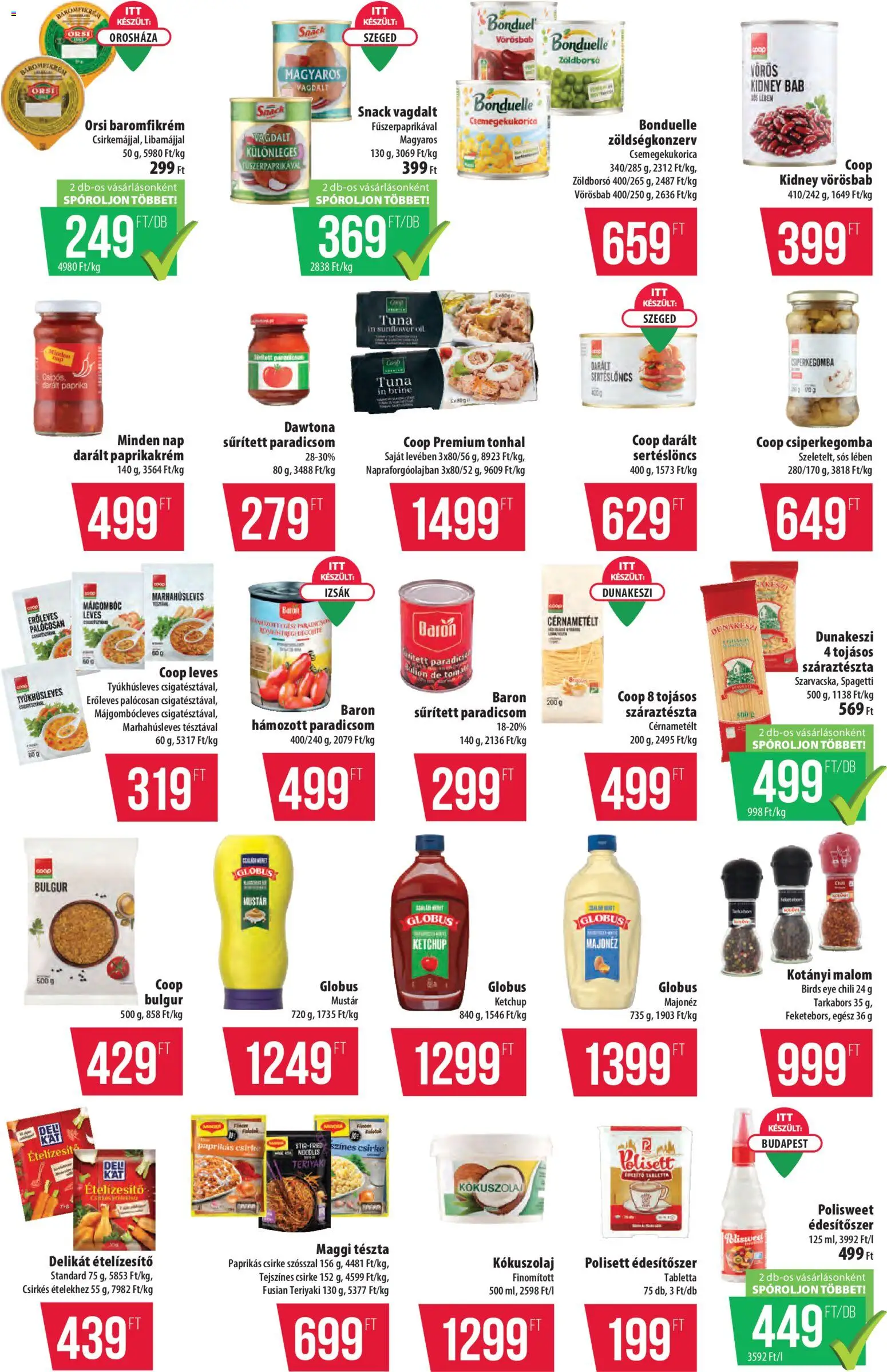 COOP akciós ujság - amely érvényes a következő dátumtól: 27.11.2025 | Oldal: 8 | Termékek: Chili, Tonhal, Édesítőszer, Ketchup