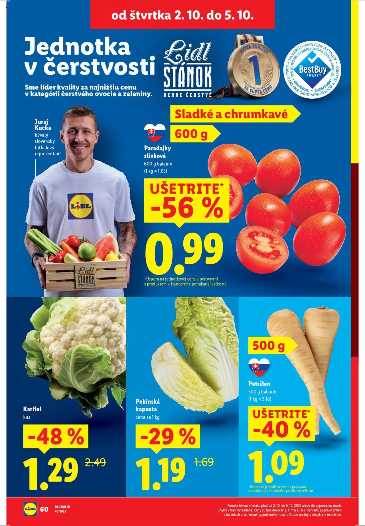 Nové Lidl akcie – leták je platný od 29.09.2025 | Strana: 66 | Produkty: Kapusta, Paradajky, Karfiol, Petržlen