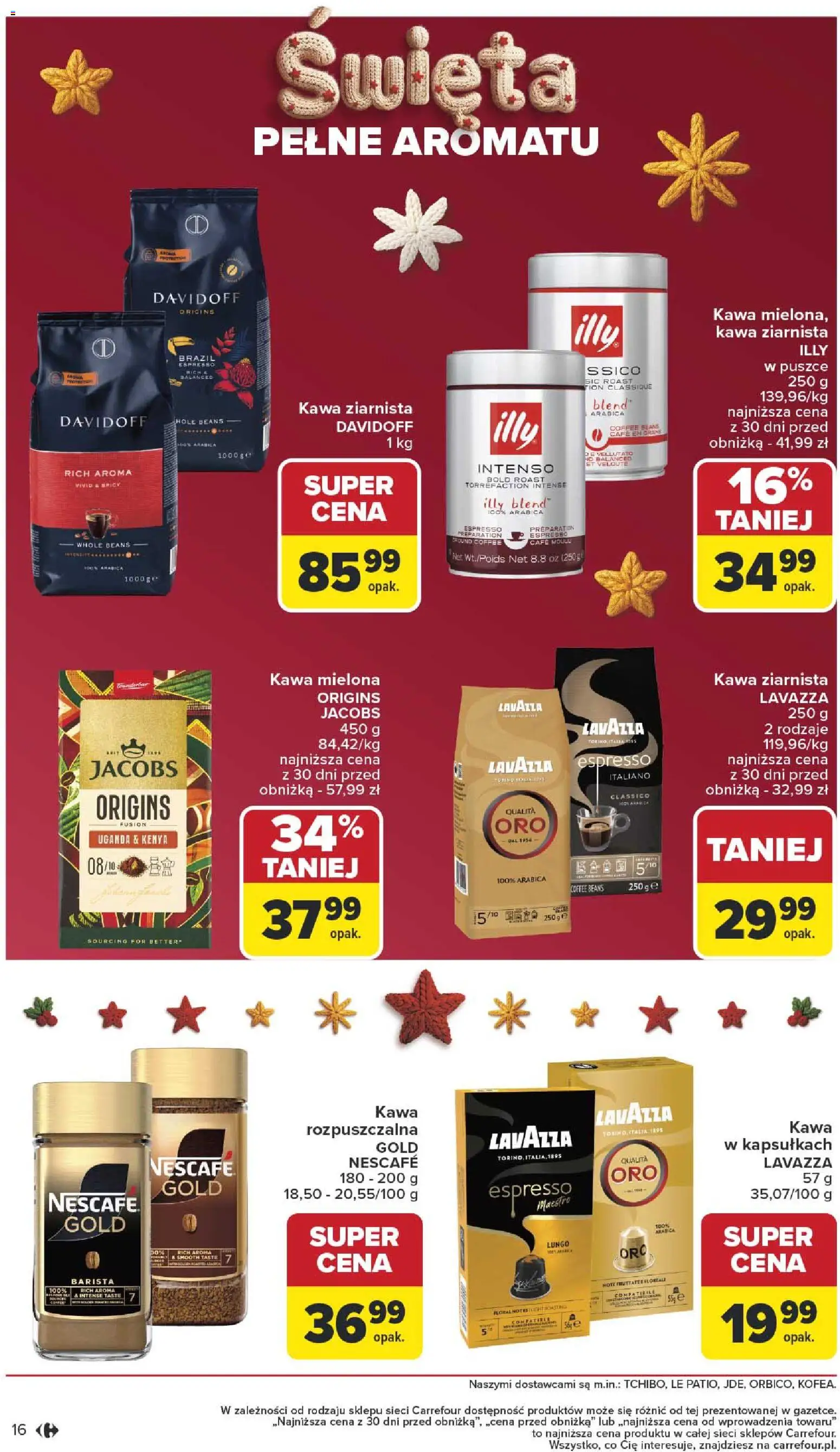Carrefour Gazetka - Święta od 01.12.2025 | Strona: 16 | Produkty: Nescafe, Kawa ziarnista, Lavazza, Kawa