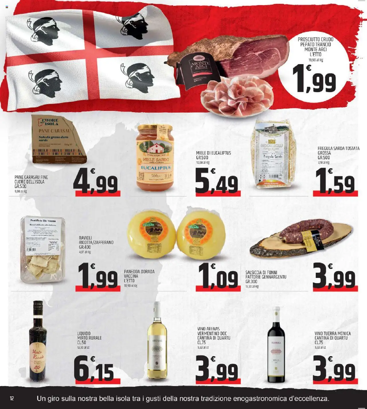 Volantino ARD Discount del 02.10.2025 | Pagina: 12 | Prodotti: Prosciutto Crudo, Vino, Ravioli, Miele
