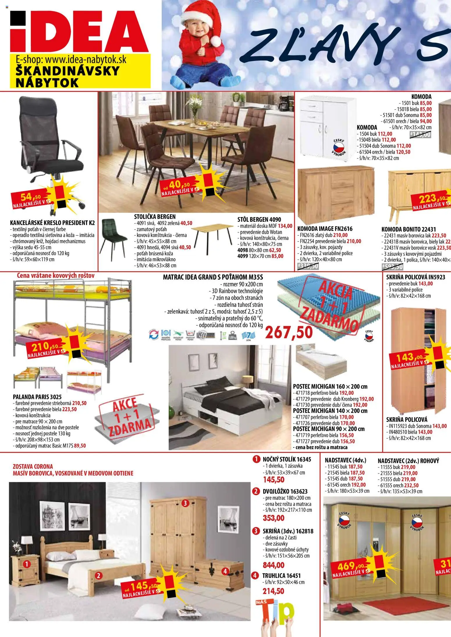 Nové IDEA nábytok akcie – leták je platný od 01.11.2025 | Strana: 2 | Produkty: Matrace, Nábytok, Matrac, Posteľ