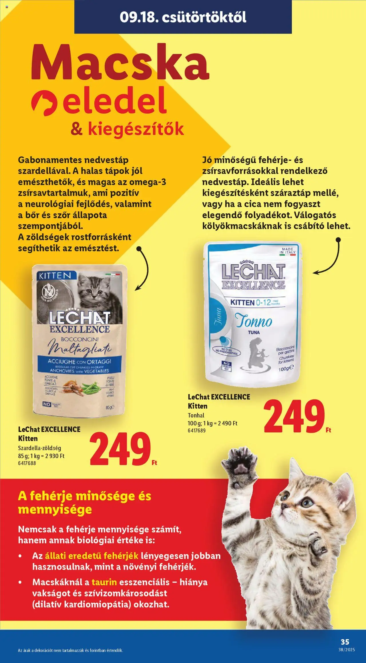 Lidl akciós ujság - amely érvényes a következő dátumtól: 18.09.2025 | Oldal: 35 | Termékek: Tonhal, Fehérje, Bor