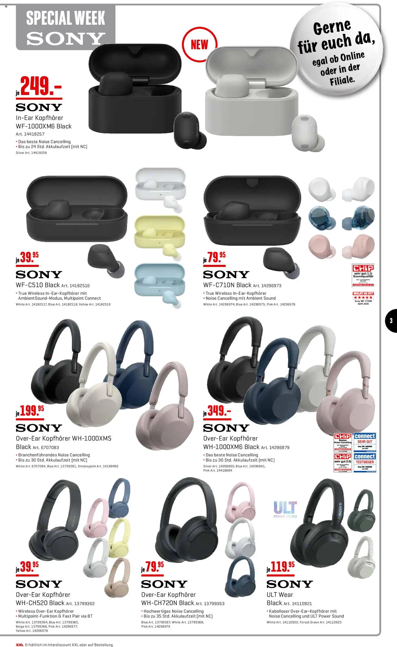Interdiscount aktionen – gültig ab 23.03.2026 | Seite: 3 | Produkte: Kopfhörer, Hifi, Sony