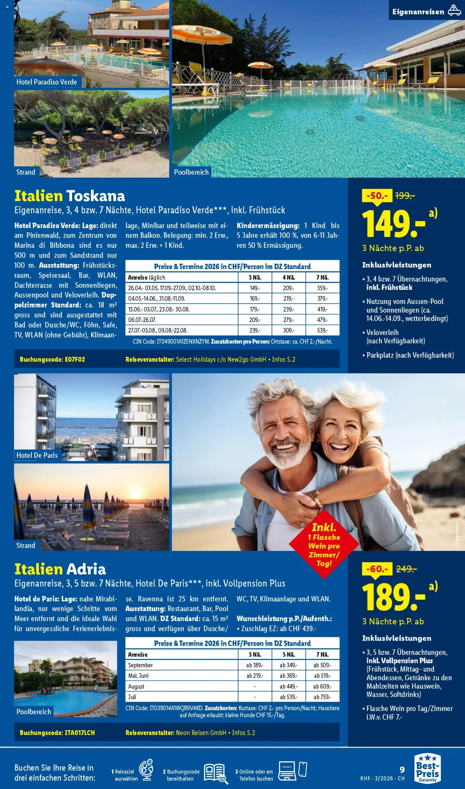 Lidl Aktionen Reisen März – gültig ab 28.02.2026 | Seite: 9 | Produkte: Bad, Wein, Telefon, Klimaanlage