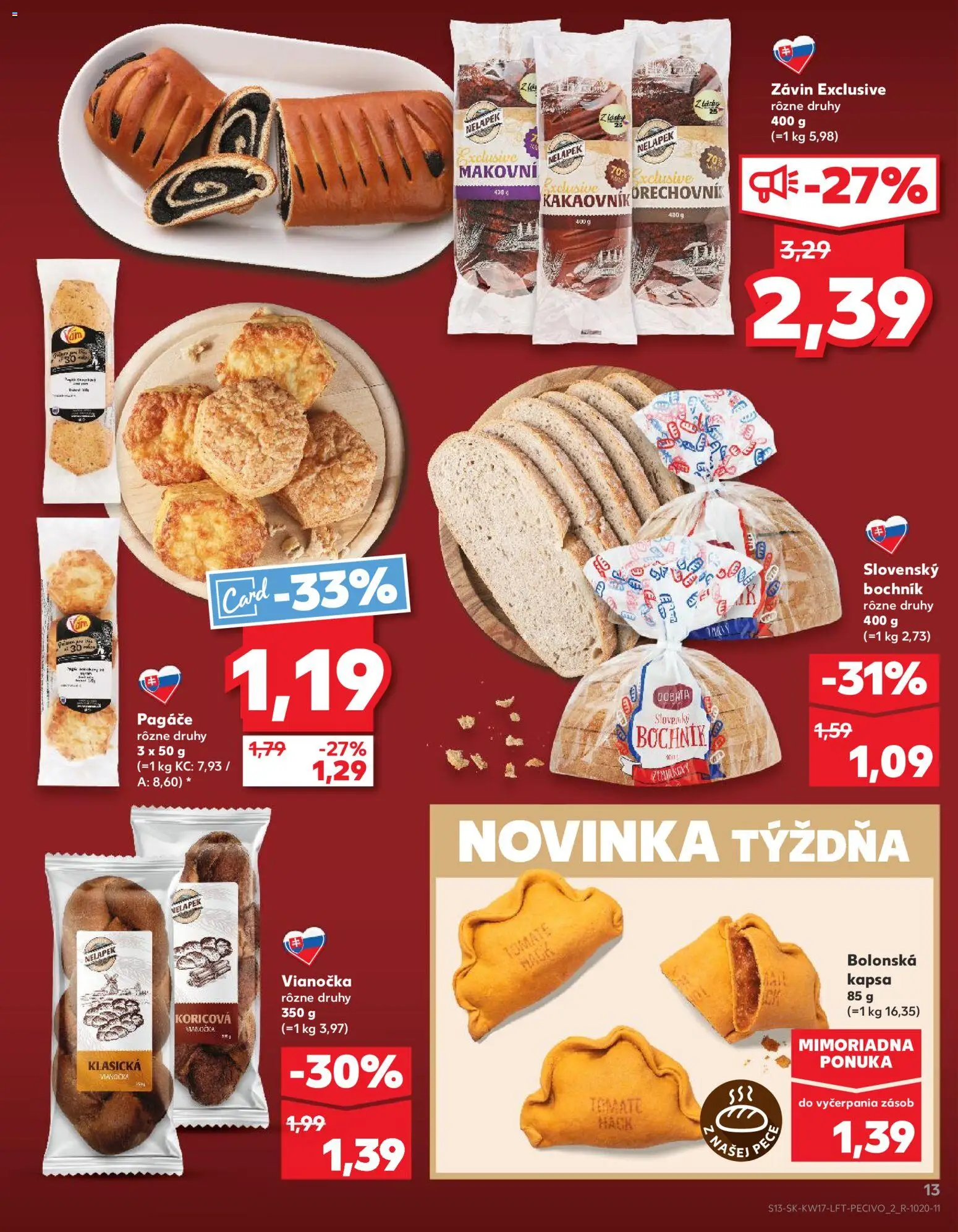 Nové Kaufland akcie – leták je platný od 23.04.2026 | Strana: 13 | Produkty: Vianočka, Závin