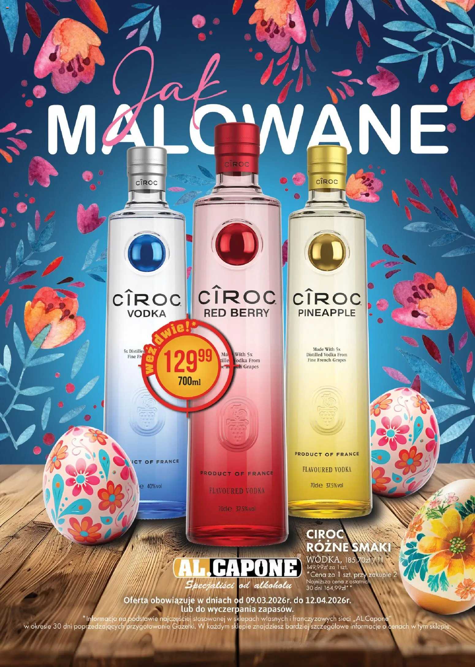 Al.Capone gazetka od 09.03.2026 | Strona: 1 | Produkty: Vodka