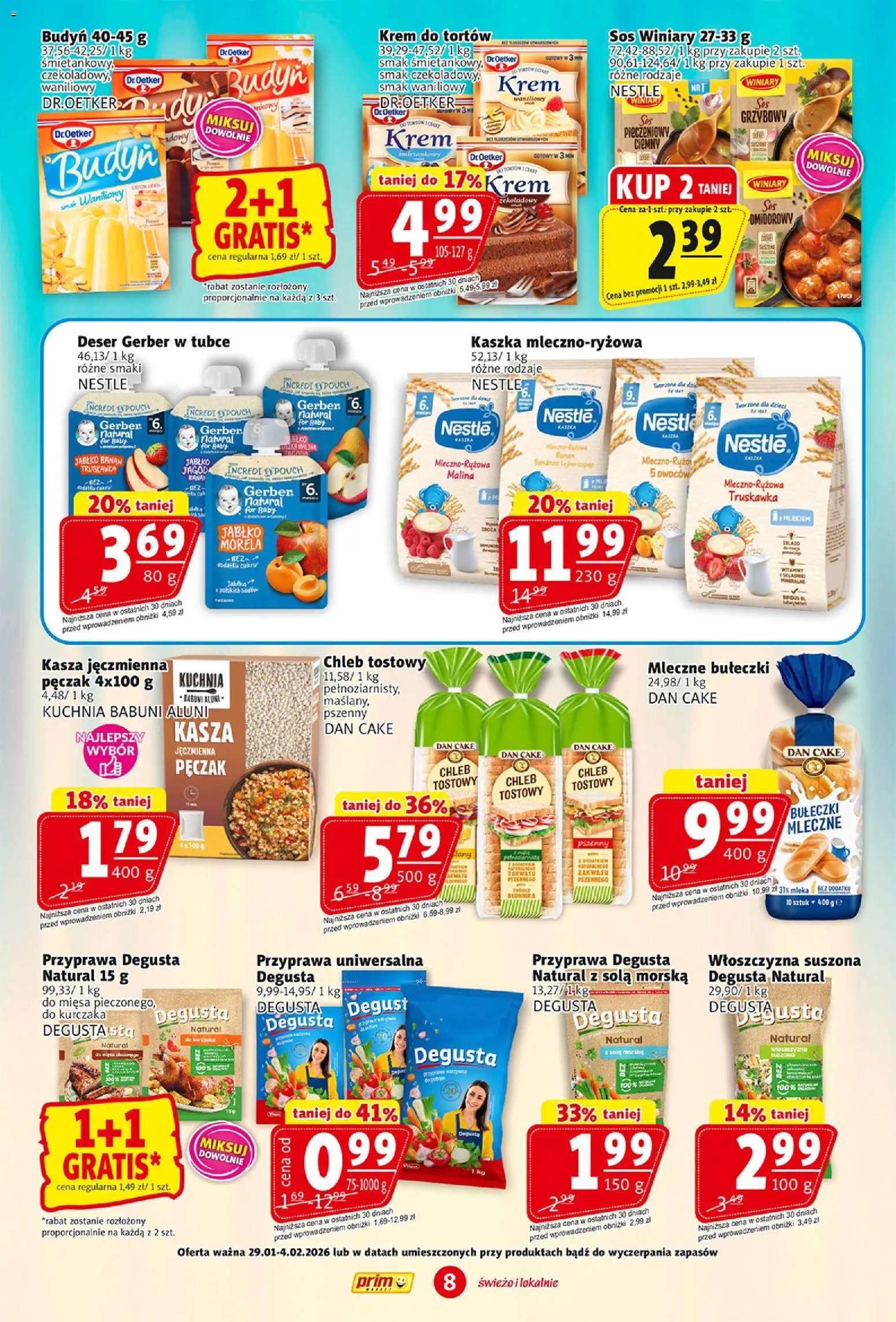 Prim Market Gazetka od 29.01.2026 | Strona: 8 | Produkty: Malina, Chleb tostowy, Mleka, Krem