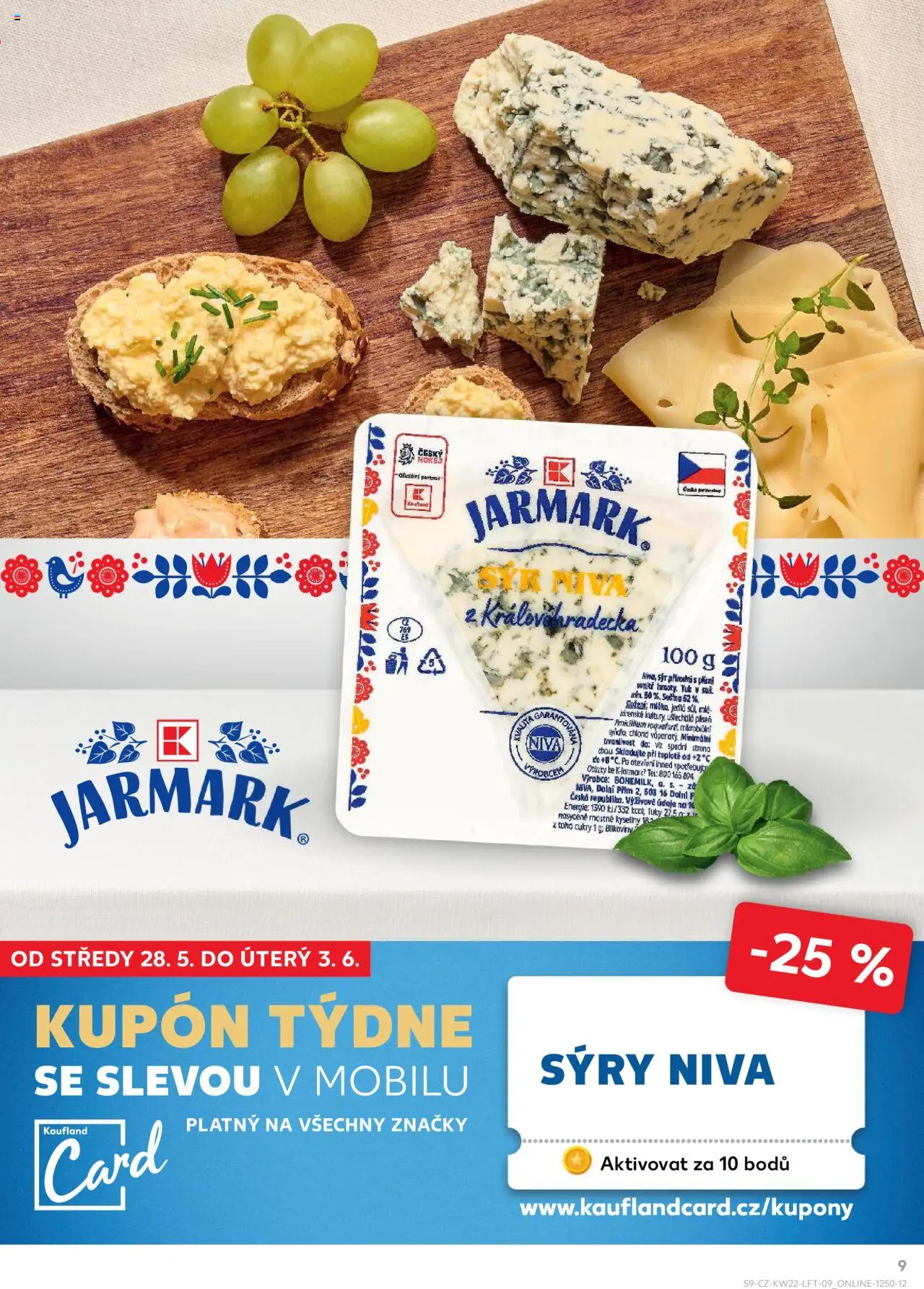 Kaufland leták - Praha 4 od 28.05.2025 | Strana: 9 | Produkty: Sýr, Sýry, Niva