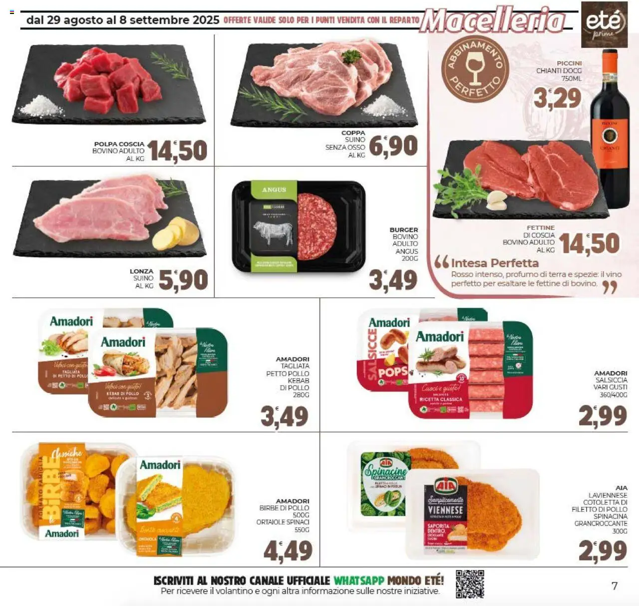 Volantino Eté del 29.08.2025 | Pagina: 7 | Prodotti: Pollo, Suino, Salsiccia, Terra