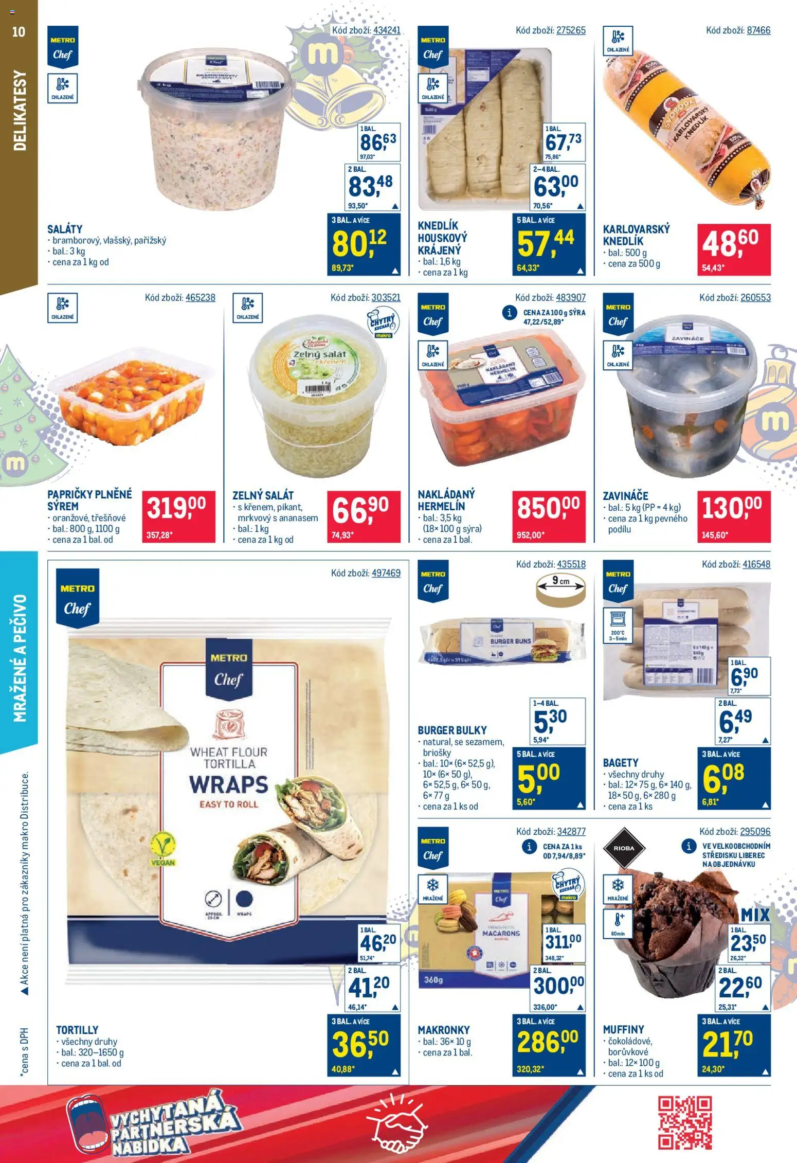 Makro leták - Gastronomie od 17.12.2025 | Strana: 10 | Produkty: Salát, Burger buns, Tortilla, Bagety