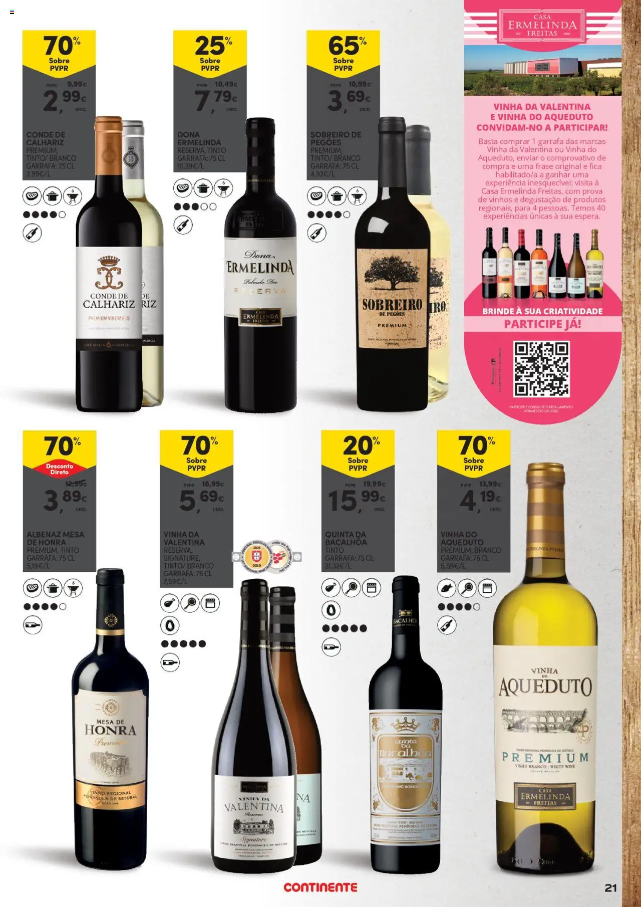 Continente - Vinhos, Enchidos e Queijos: A vida passa a comer com uma boa petiscada │ válido de 23.09.2025 | Página: 21 | Produtos: Mesa, Vinho