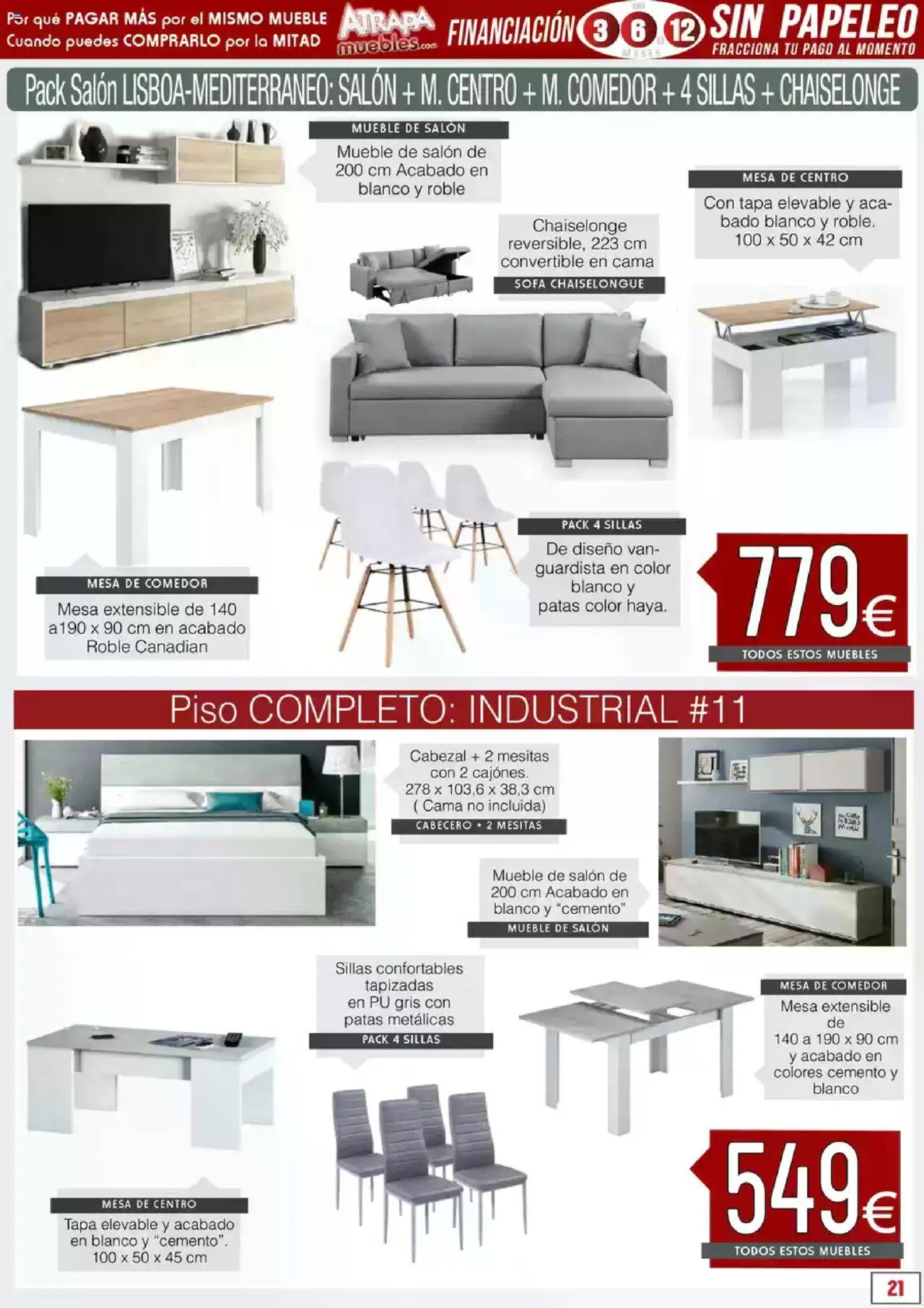 Atrapa Muebles folleto │ válido desde el 01.08.2025 | Página: 21 | Productos: Mesa extensible, Muebles, Cama, Mesa
