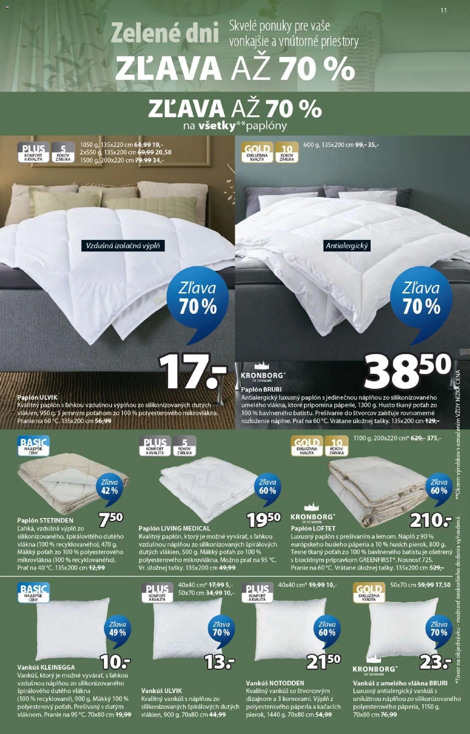 Nové JYSK akcie – leták je platný od 08.04.2026 | Strana: 11 | Produkty: Vankúš