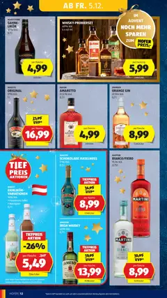 Hofer Flugblatt ab 05.12.2025 gültig | Seite: 18 | Produkte: Gin, Sahne, Schokolade