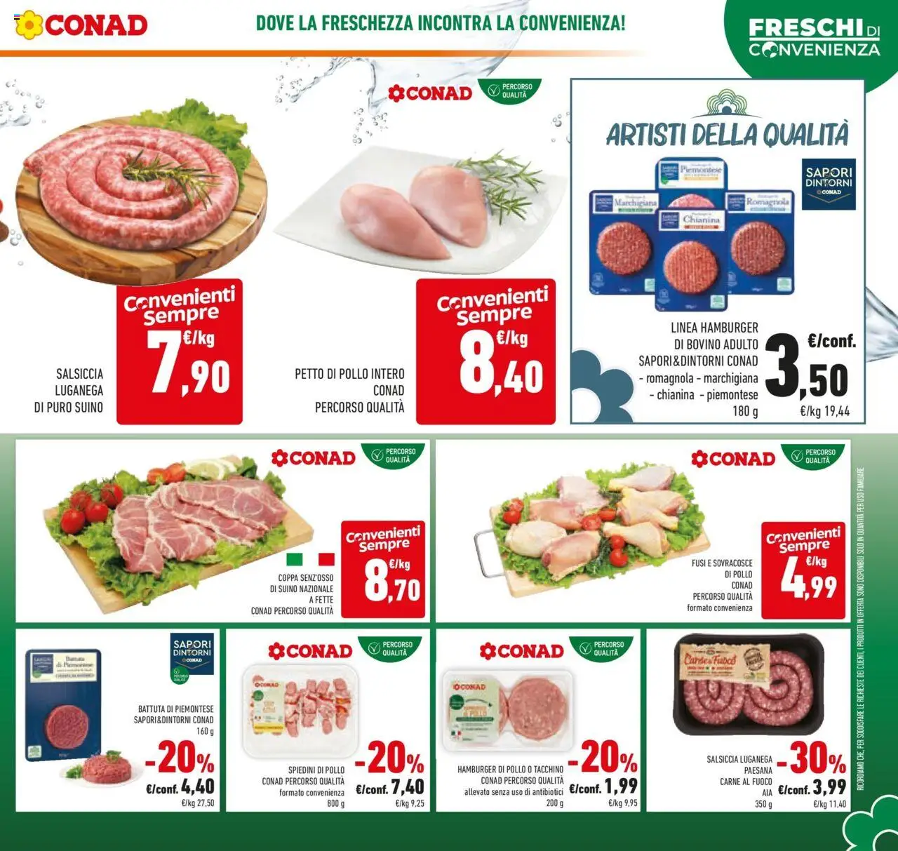 Volantino Conad del 12.08.2025 | Pagina: 7 | Prodotti: Pollo, Suino, The, Hamburger