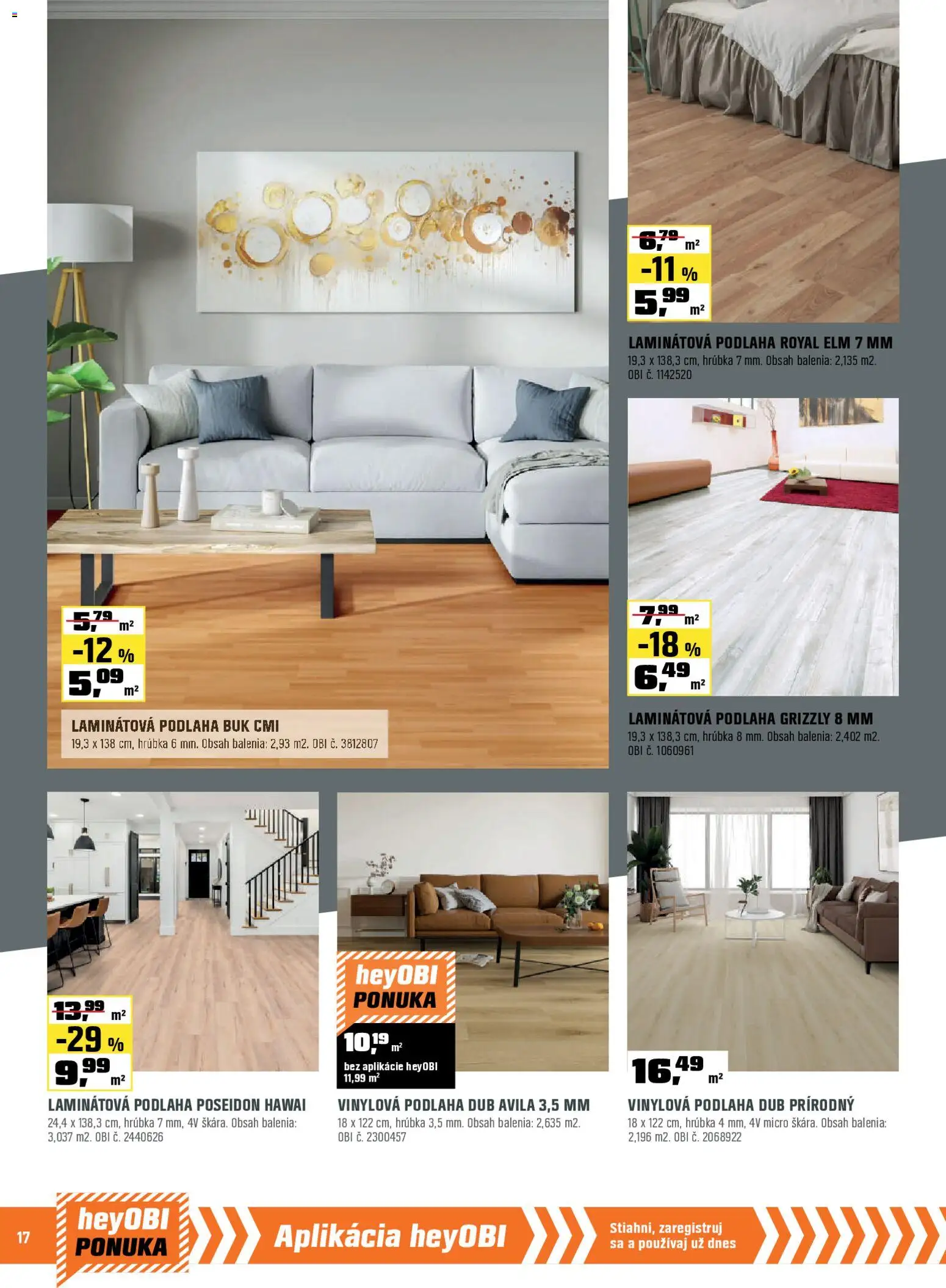 Nové OBI akcie – leták je platný od 01.03.2026 | Strana: 18 | Produkty: Vinylová podlaha, Podlaha, Laminátová podlaha