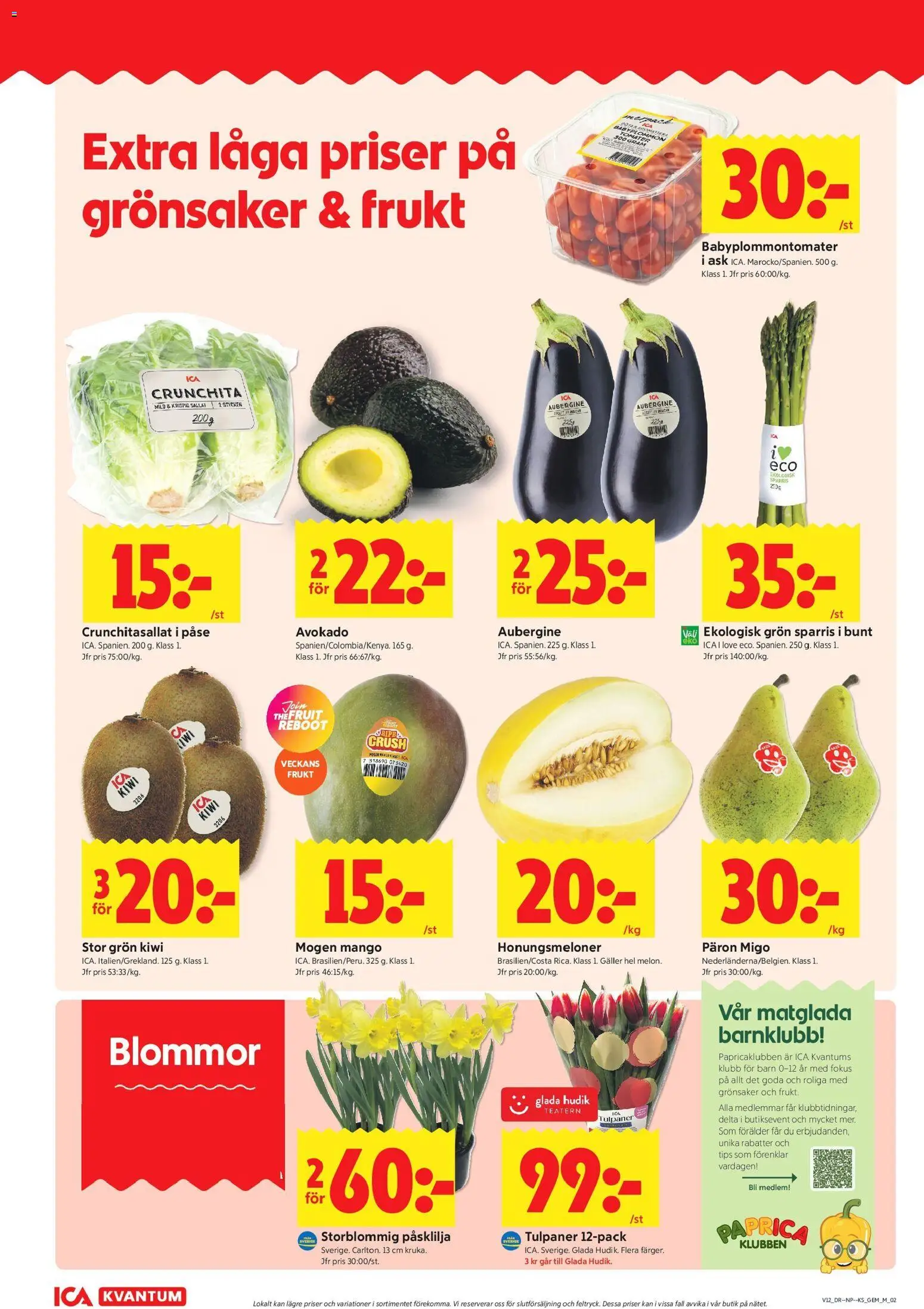 ICA Kvantum reklamblad aktuell från 16.03.2026 | Sida: 2 | Produkter: Galler, Tomater, Kiwi, Mango