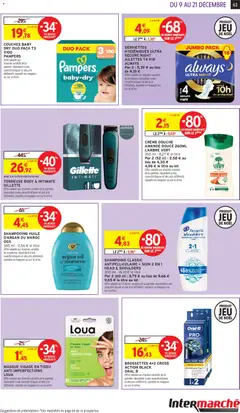 Intermarché - Prévisualisation de SHAMPOOING HUILE D'ARGAN DU MAROC, 385 ml - 11,56 € le litre. Offre valable sur d'autres variétés de la gamme, répondant à des caractéristiques et des prix différents, signalés en magasin ou sur le drive. valide à partir de 09.12.2025 | Page: 63 | Produits: Amande, Pampers, Douche, Huile