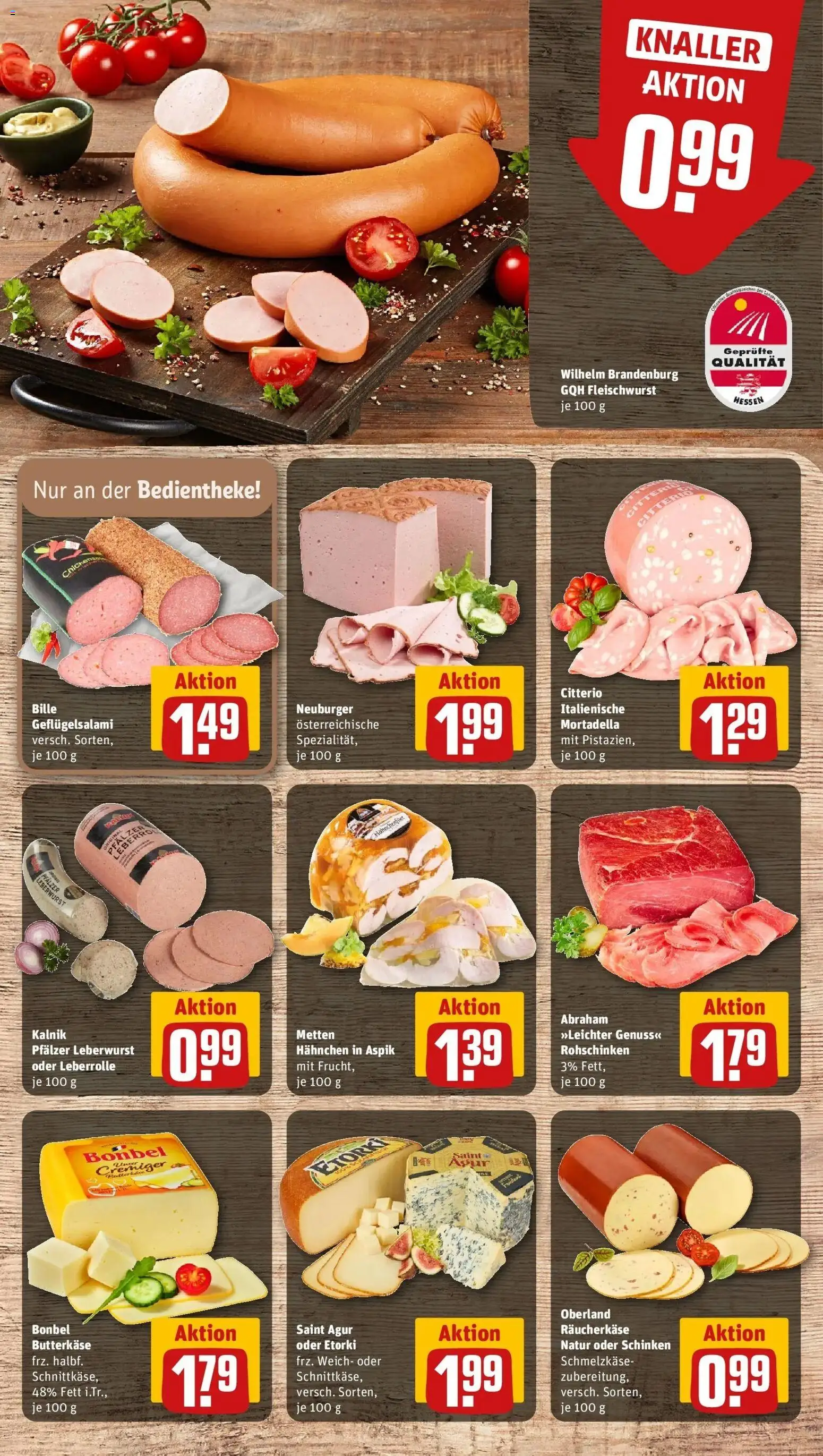 Rewe Prospekt Lahntal / Sterzhausen	 – gültig ab 05.04.2026 | Seite: 9 | Produkte: Hahnchen, Salami, Schinken