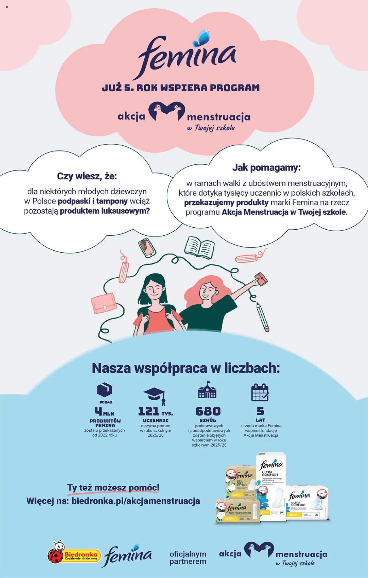 Biedronka gazetka - Oferta w tym tygodniu od 11.09.2025 | Strona: 56 | Produkty: Tampony, Podpaski