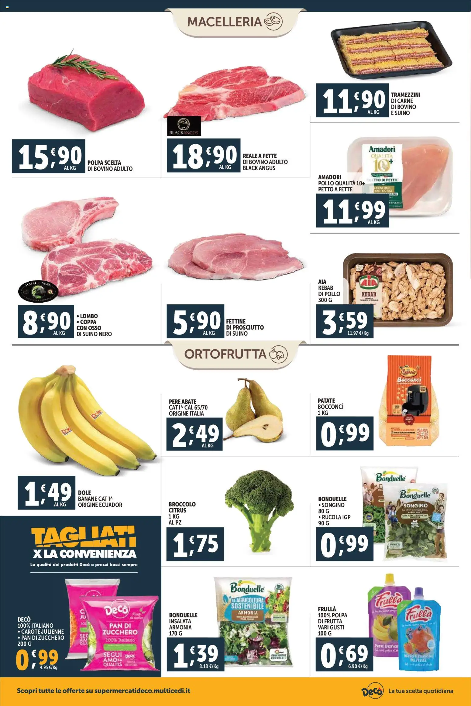 Volantino Decò del 20.01.2026 | Pagina: 4 | Prodotti: Insalata, Zucchero, Carote, Prosciutto