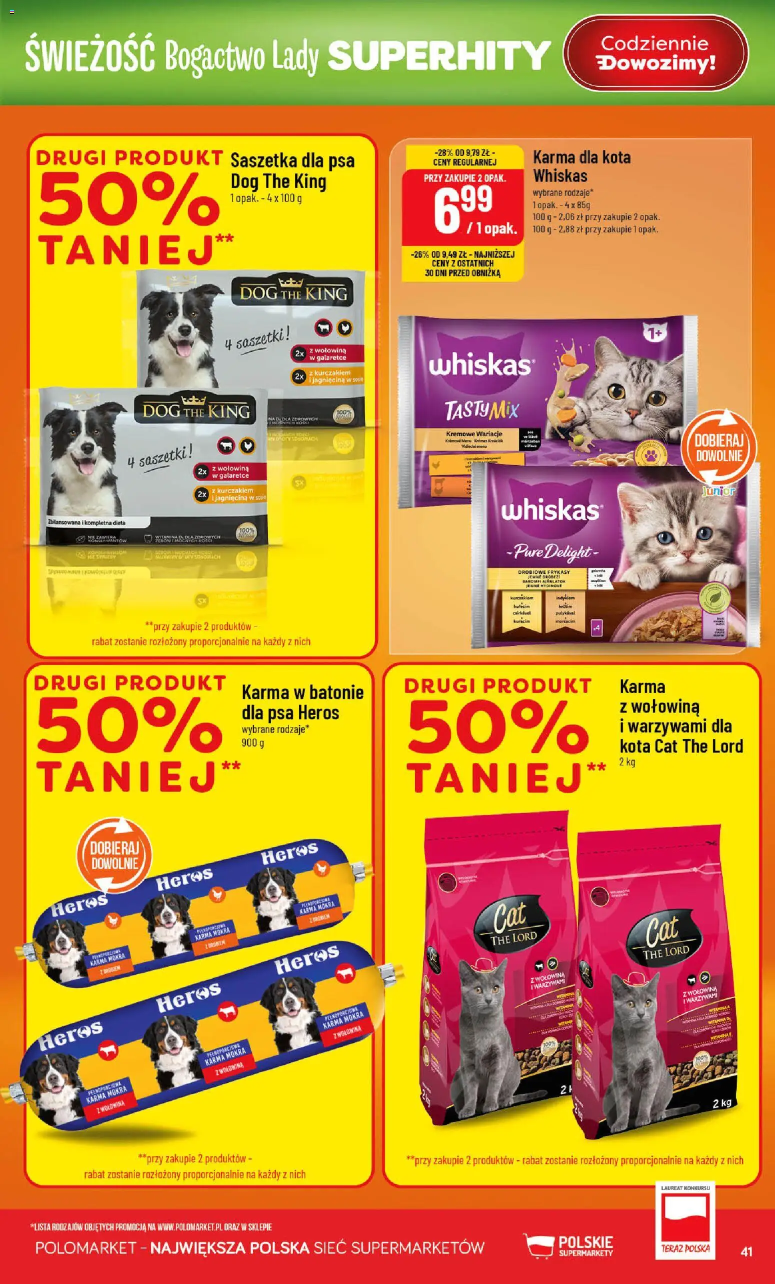 POLOmarket Gazetka od 25.02.2026 | Strona: 41 | Produkty: Jagnięcina, Karma dla kota, Karma dla psa, Wołowina