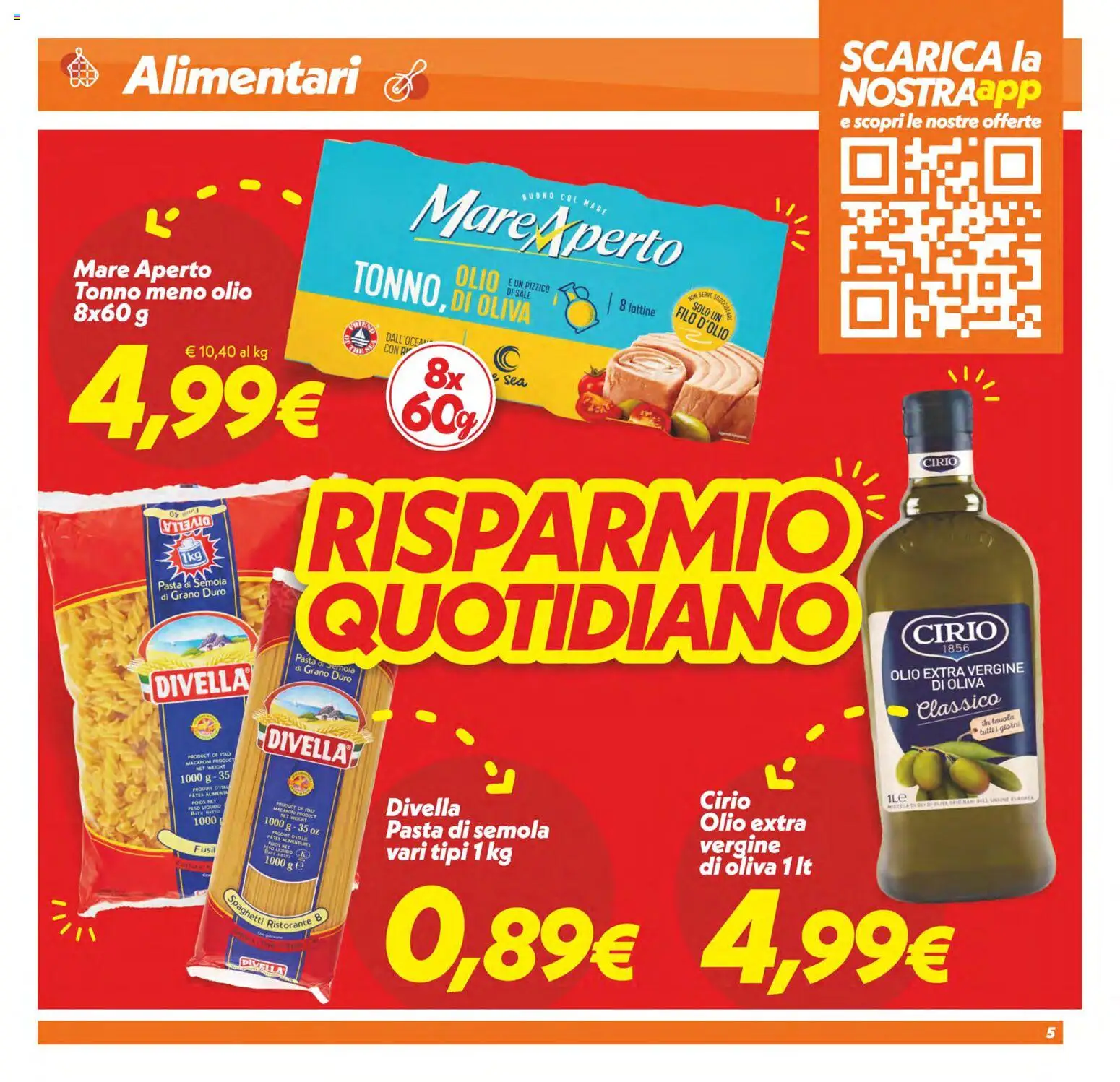 Volantino SuperConveniente del 13.02.2026 | Pagina: 5 | Prodotti: Olio, Pasta, Tonno, Olio extra vergine