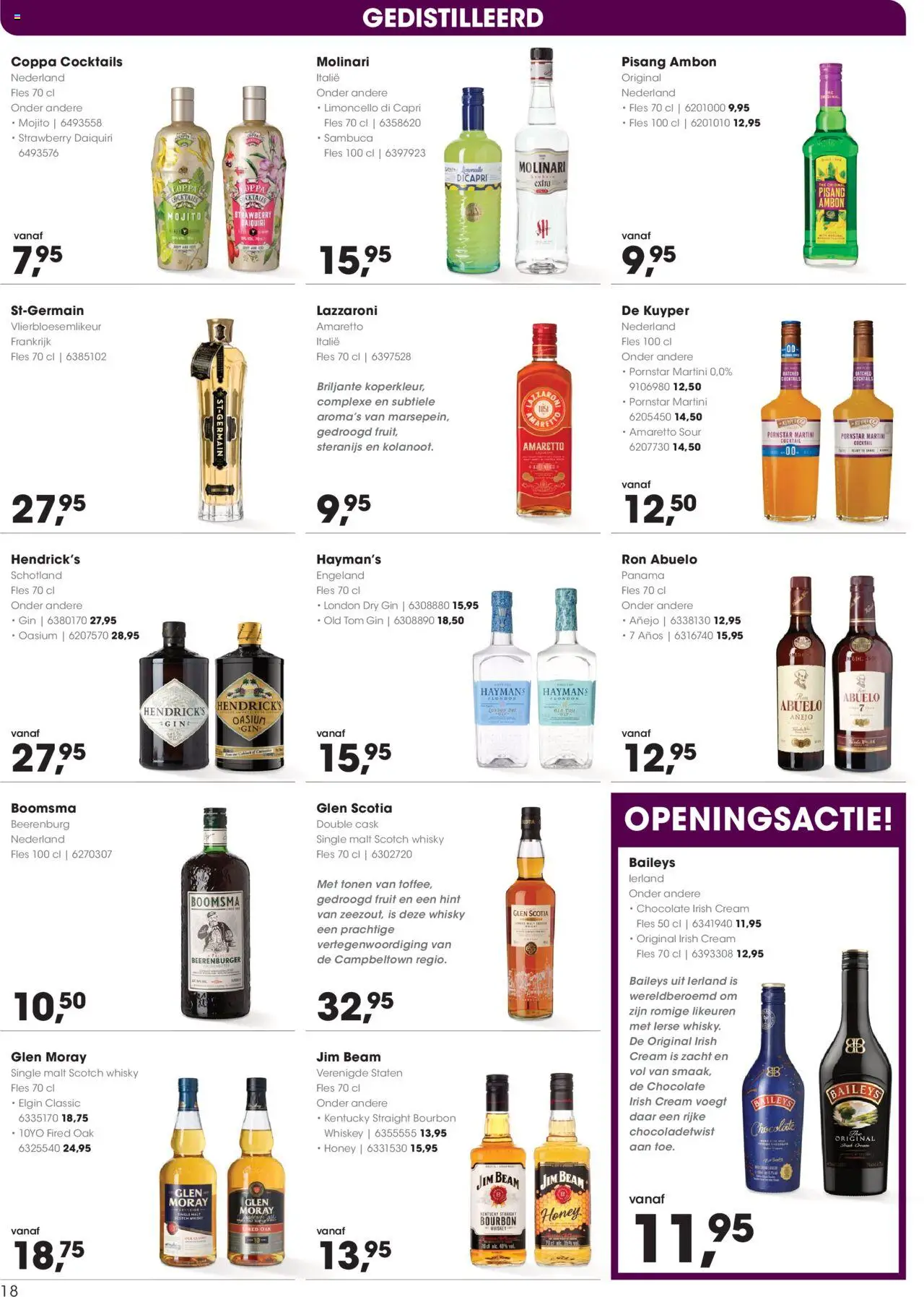 | Pagina: 18 | Producten: Bourbon, Gin, Whisky, Fruit