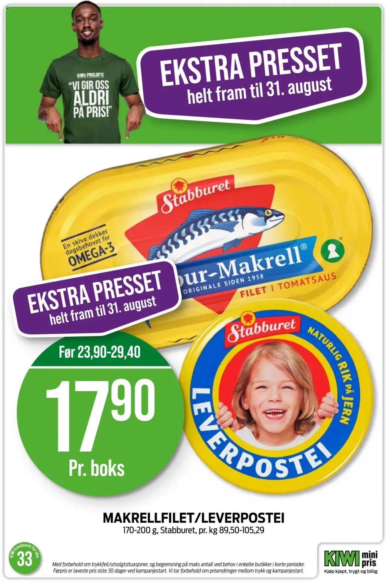  | Side: 16 | Produkter: Kiwi, Jern, Boks, Leverpostei