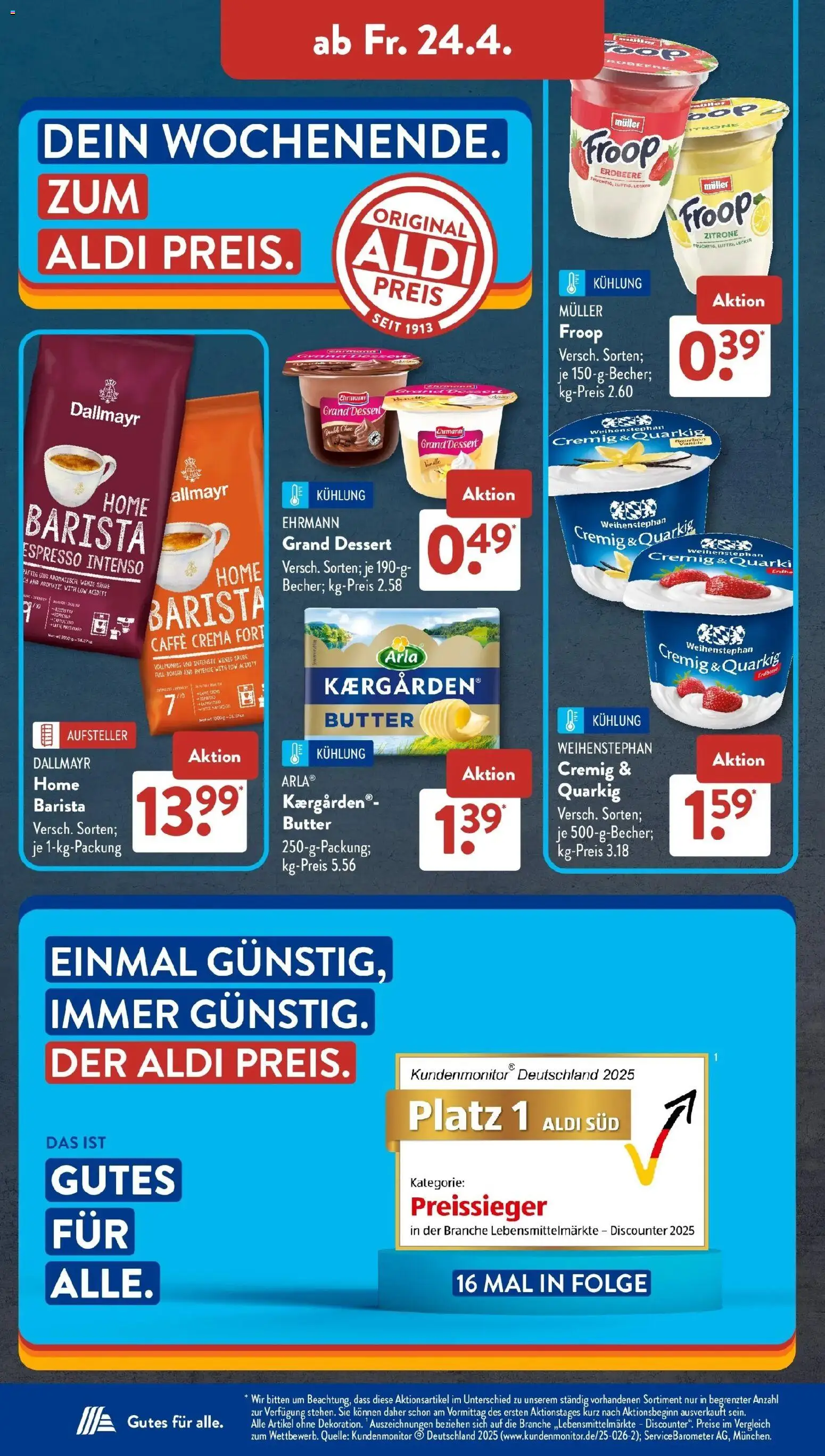 Aldi Süd Aktuelle Wochenangebote – gültig ab 20.04.2026 | Seite: 24 | Produkte: Froop, Butter, Dallmayr, Zitrone