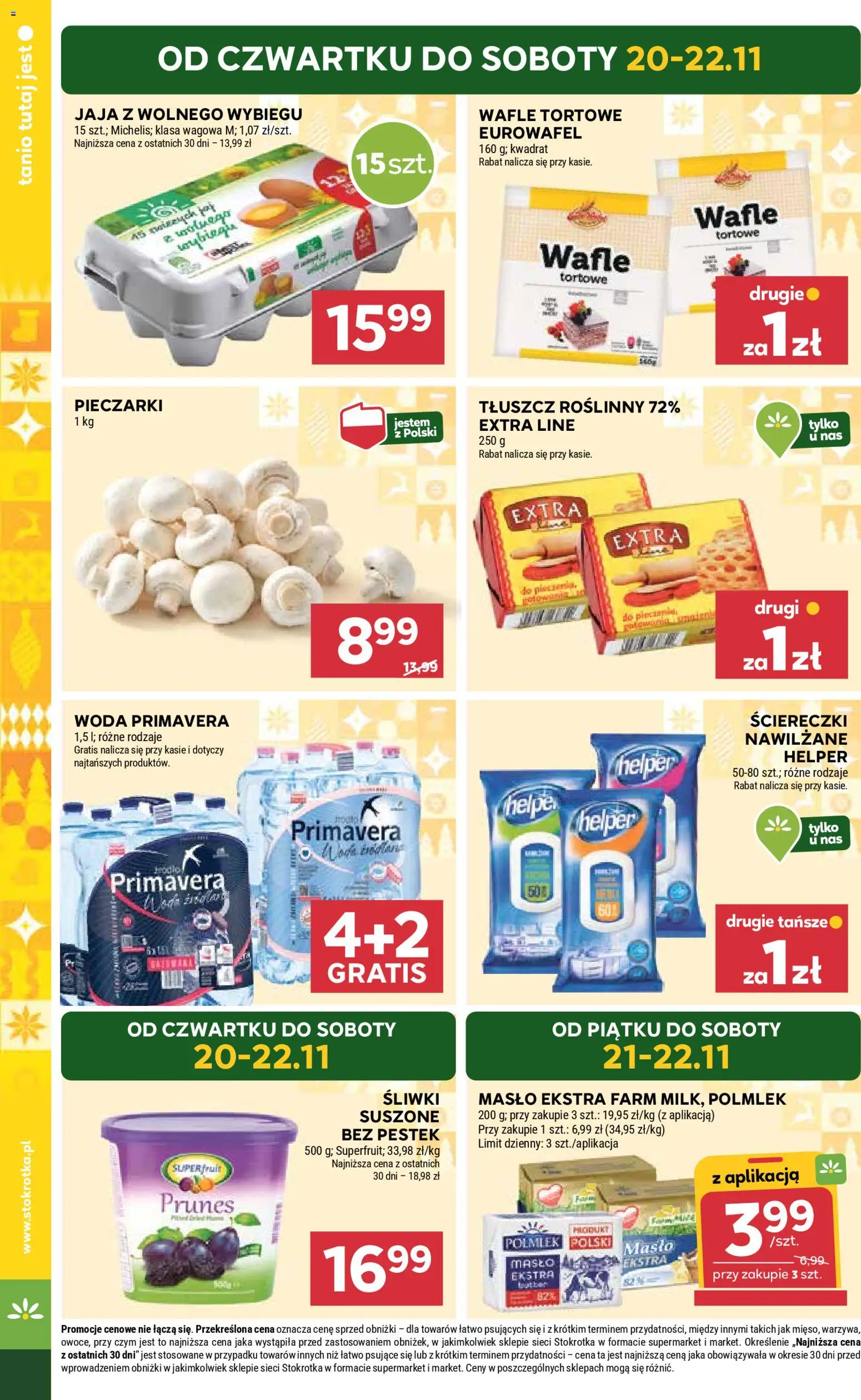 Stokrotka Gazetka - Market od 20.11.2025 | Strona: 2 | Produkty: Pieczarki, Wafle, Śliwki, Warzywa