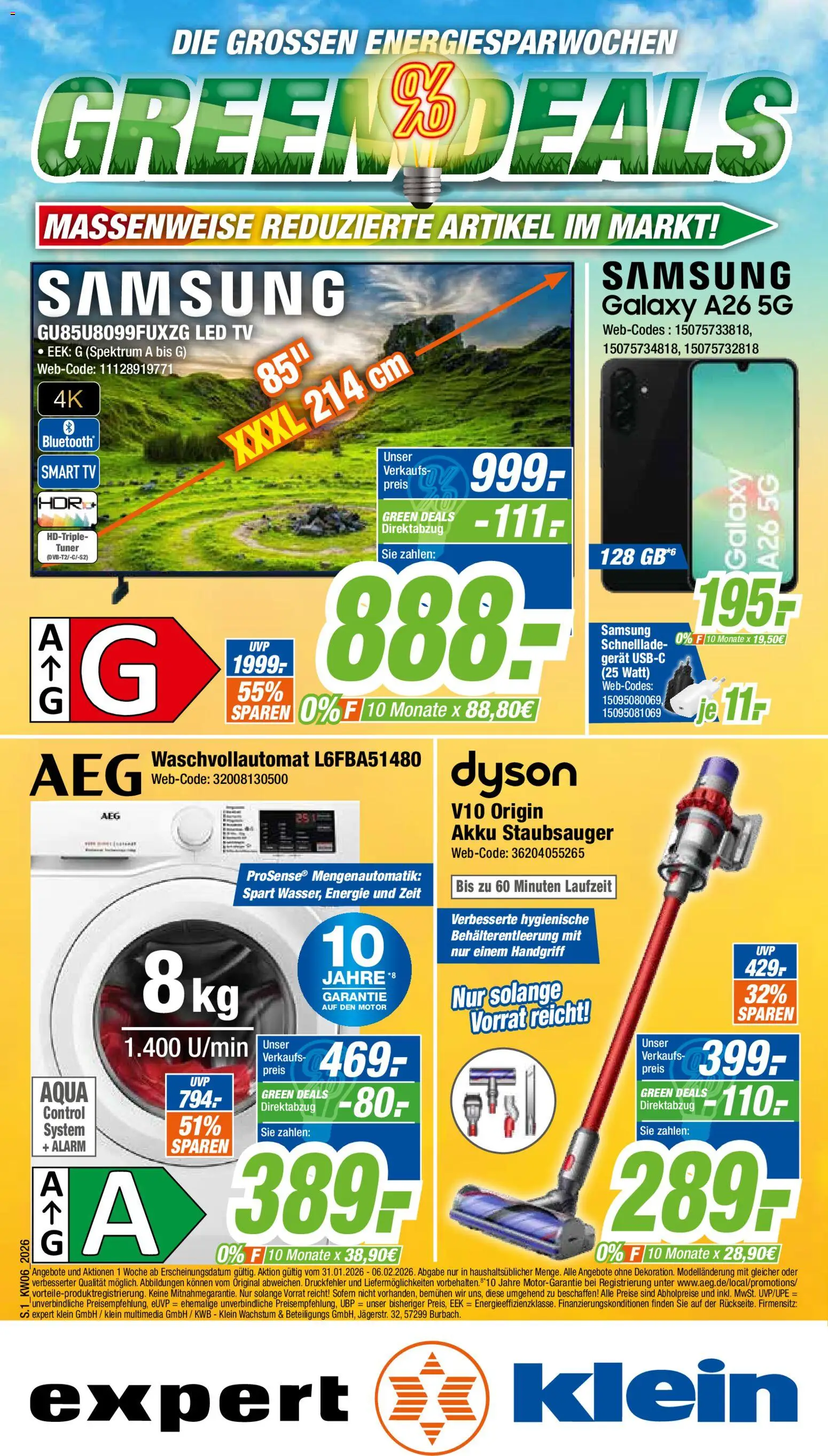 Expert Prospekt 	 – gültig ab 31.01.2026 | Seite: 1 | Produkte: Dyson, Staubsauger, Samsung, TV
