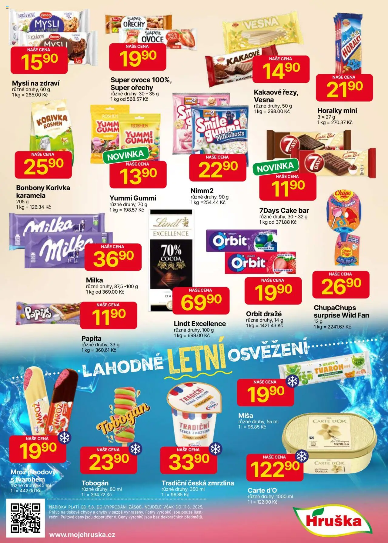 Hruška leták od 05.08.2025 | Strana: 12 | Produkty: Ovoce, Lindt, Ořechy, Zmrzlina