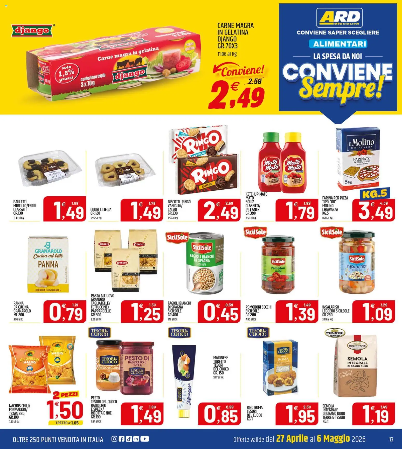 Volantino ARD Discount del 27.04.2026 | Pagina: 13 | Prodotti: Riso, Maionese, Pomodori, Ricotta