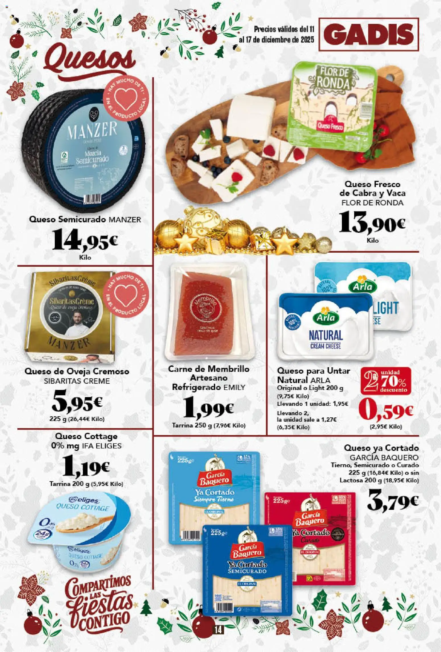 Gadis - folleto │ válido desde el 11.12.2025 | Página: 14 | Productos: Queso, Queso fresco, Queso cottage, Queso para untar