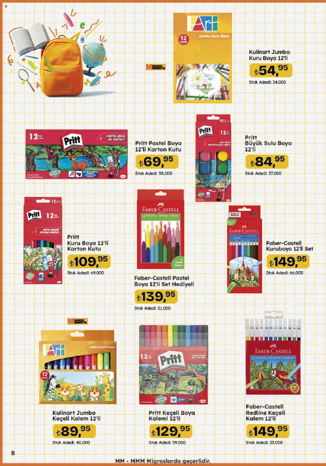 Migros Katalog - Migroskop - 21.08.2025 tarihinden itibaren geçerlidir | Sayfa: 108 | Ürünler: Keçeli kalem, Pastel boya, Sulu boya, Boya kalemi